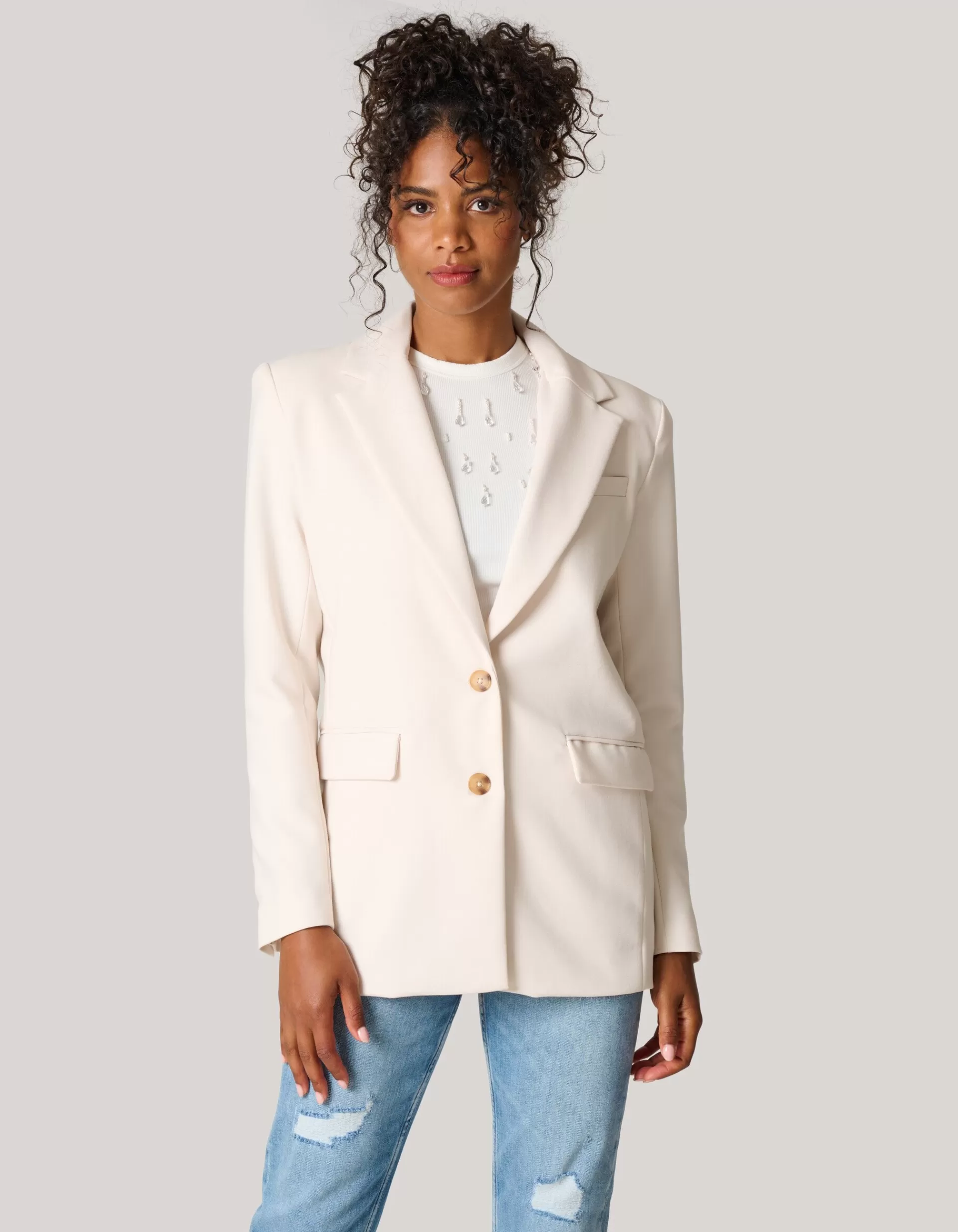 Oversized Blazer Gebroken Wit>Shoeby Sale