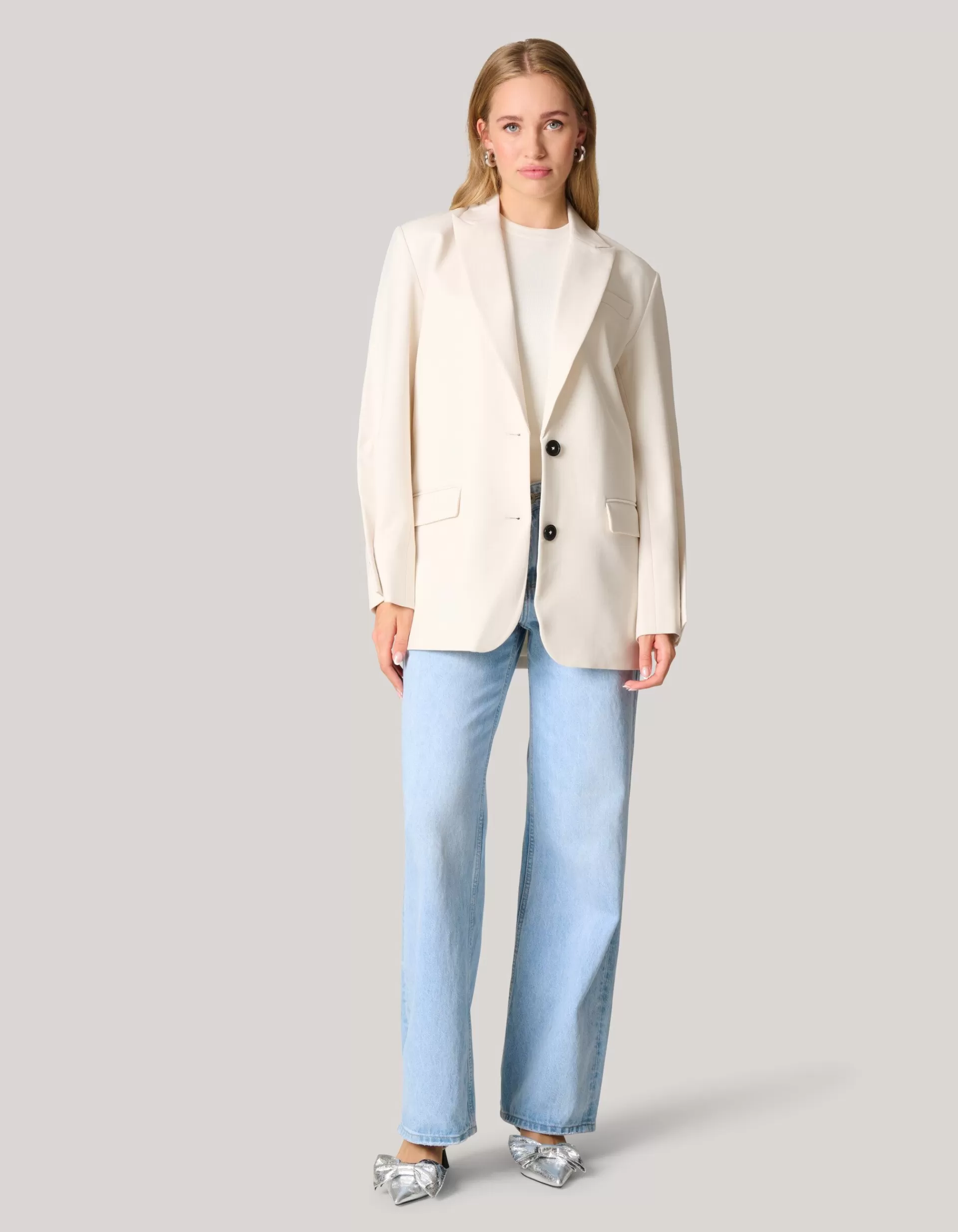 Oversized Deconstructed Blazer Gebroken Wit>Shoeby Discount