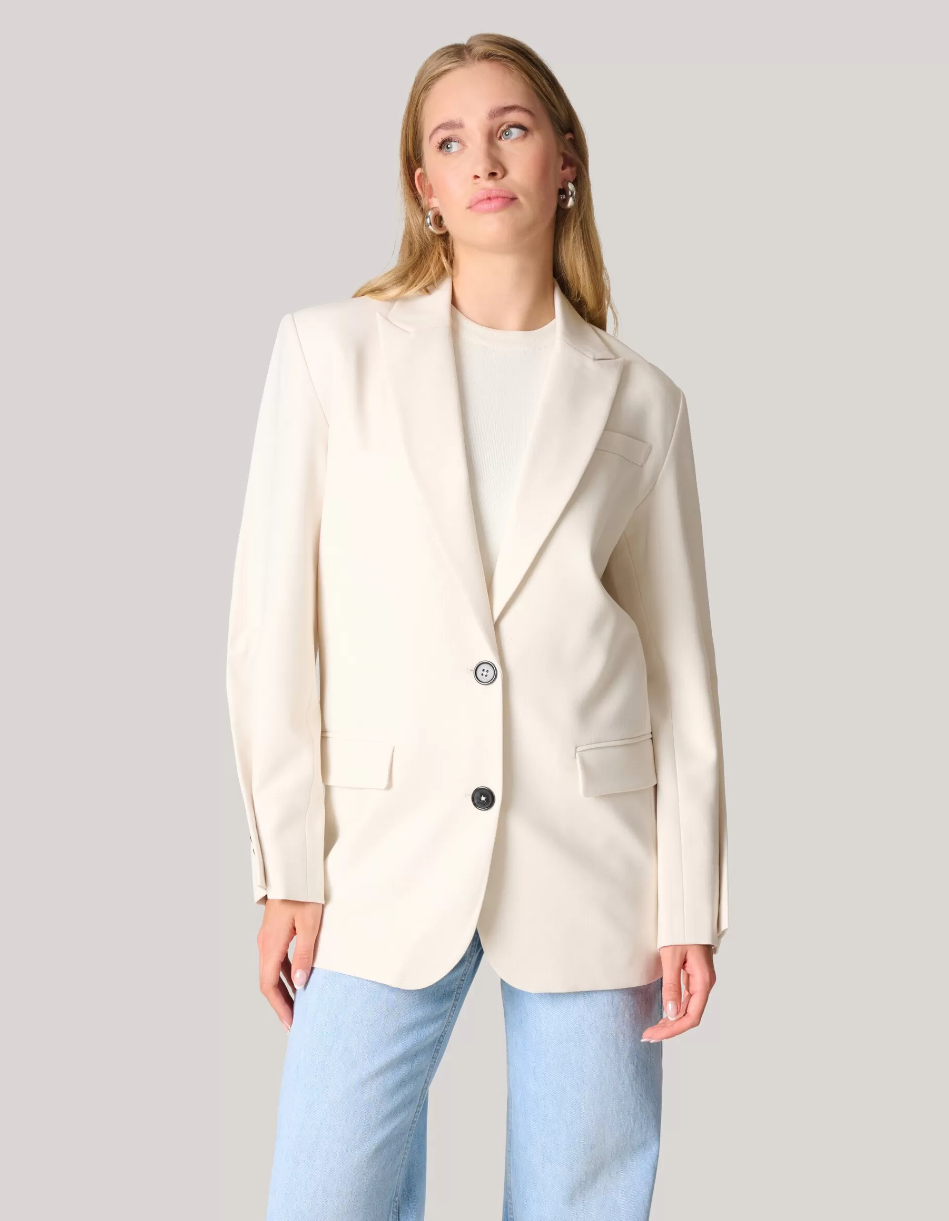 Oversized Deconstructed Blazer Gebroken Wit>Shoeby Discount