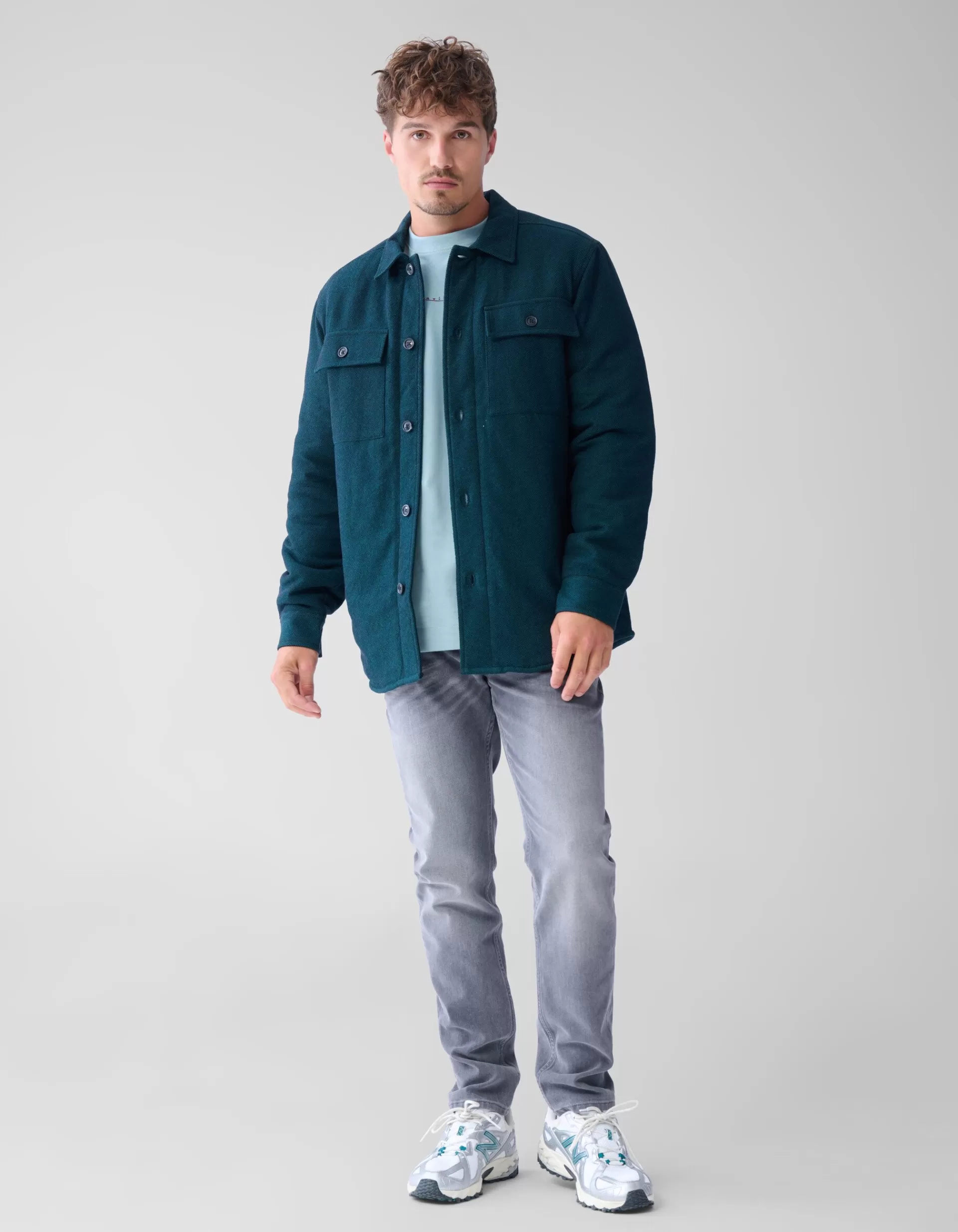 Padded Overshirt Donkergroen>Shoeby Online