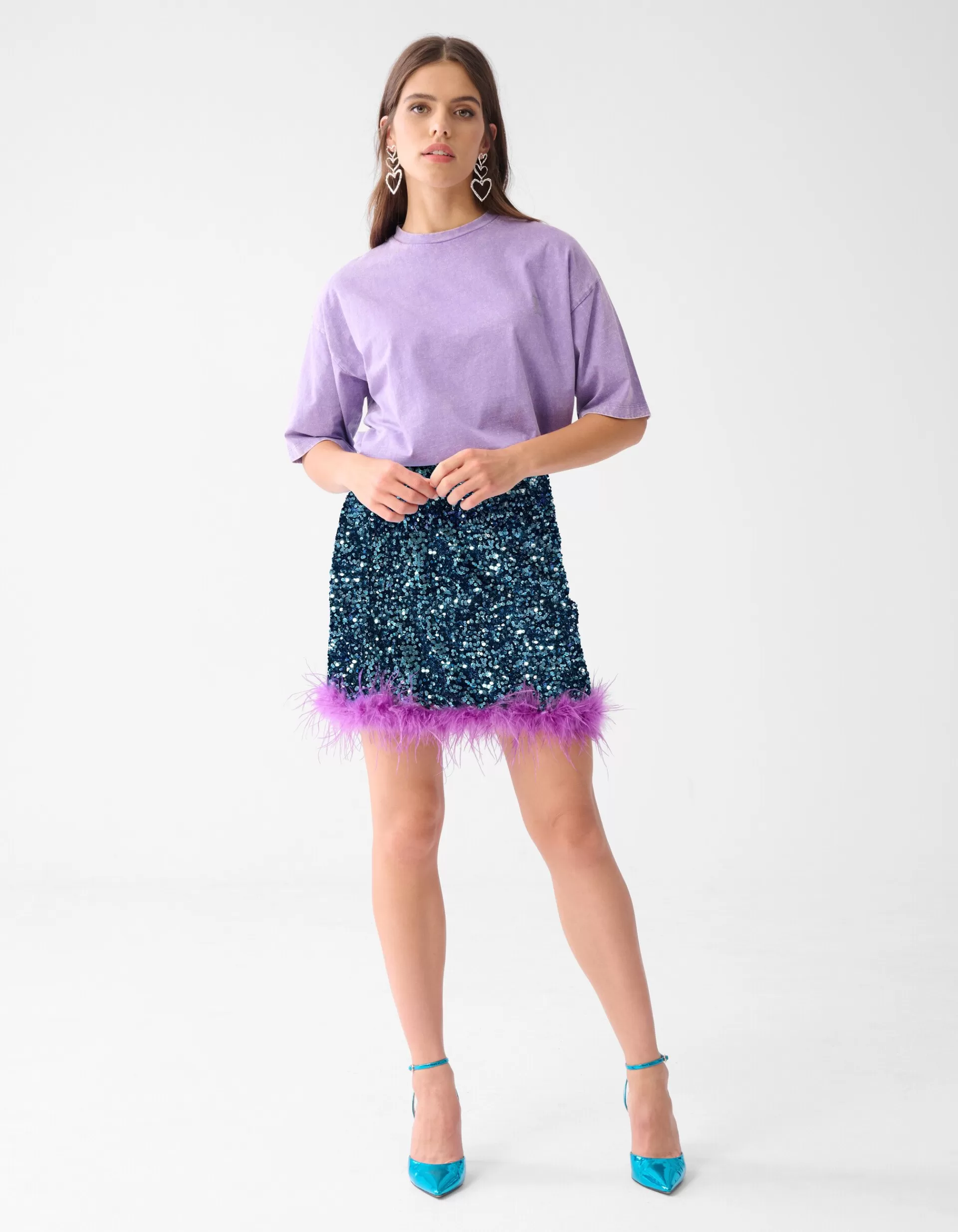 Pailletten Mini Rok Blauw By Lizzy>Shoeby Store