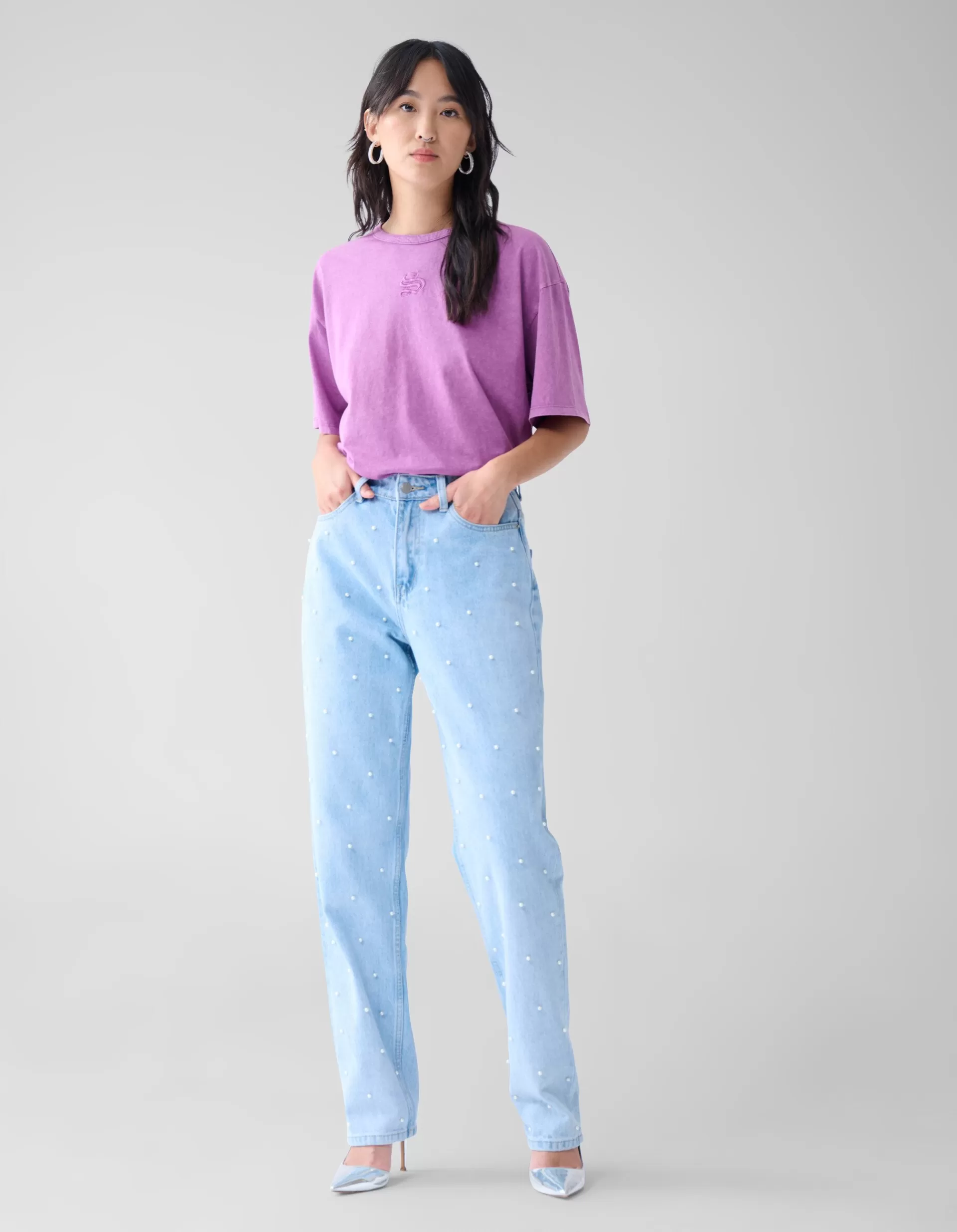 Parel Wide Leg Jeans Lichtblauw>Shoeby Outlet