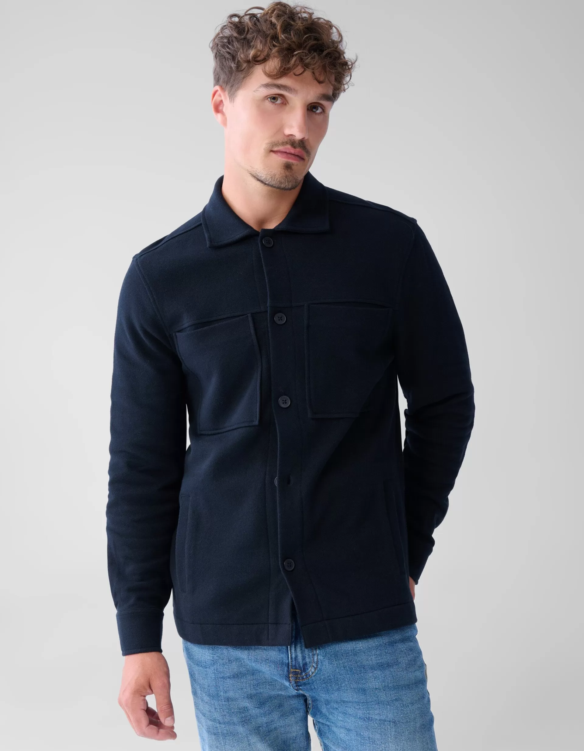 Pique Overshirt Zwart>Shoeby Shop