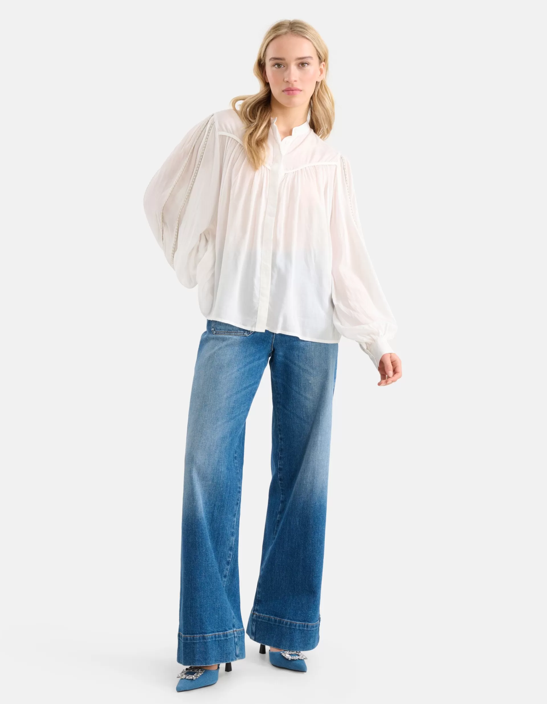 Pleated Blouse Gebroken Wit By Mieke>Shoeby Cheap