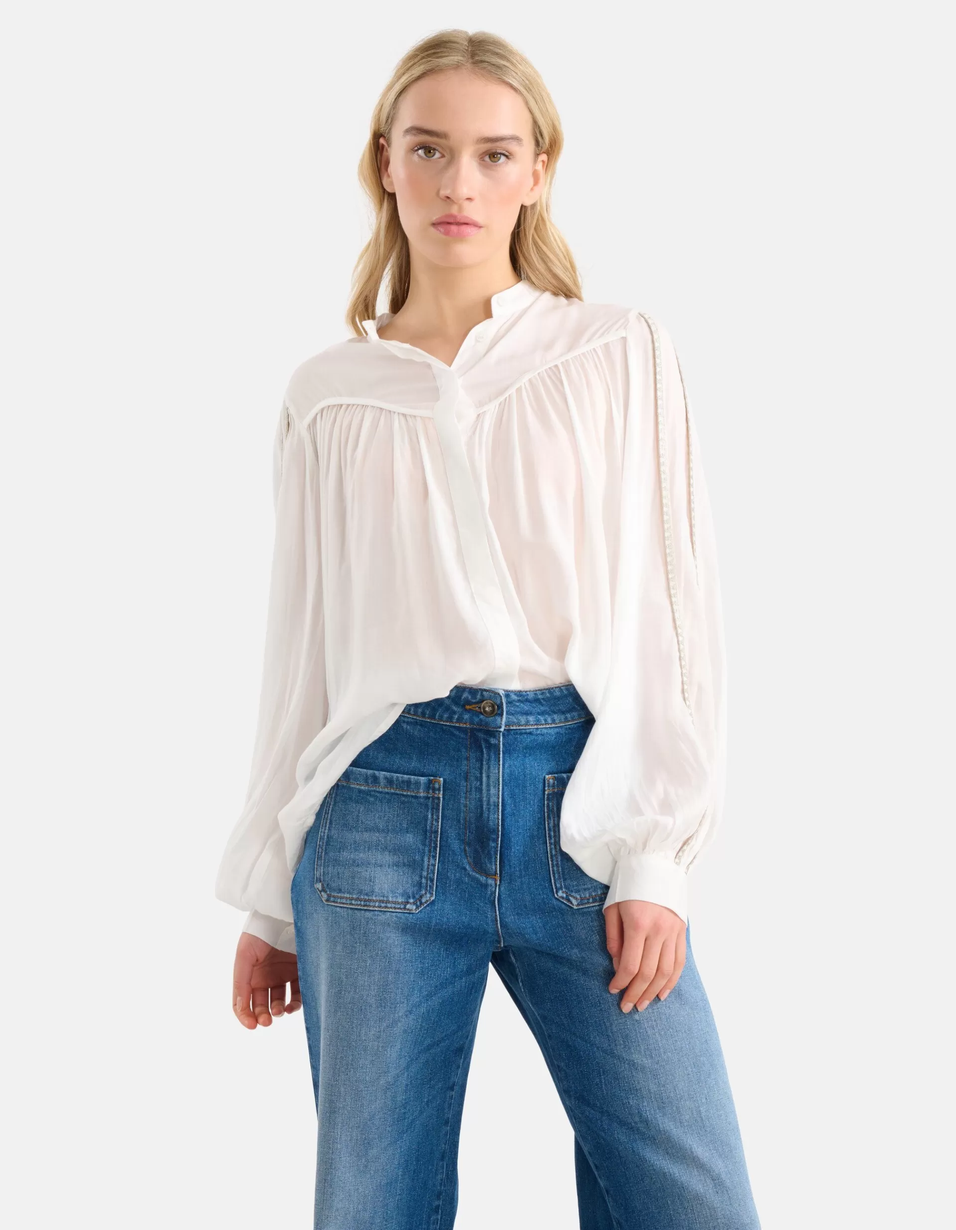 Pleated Blouse Gebroken Wit By Mieke>Shoeby Cheap