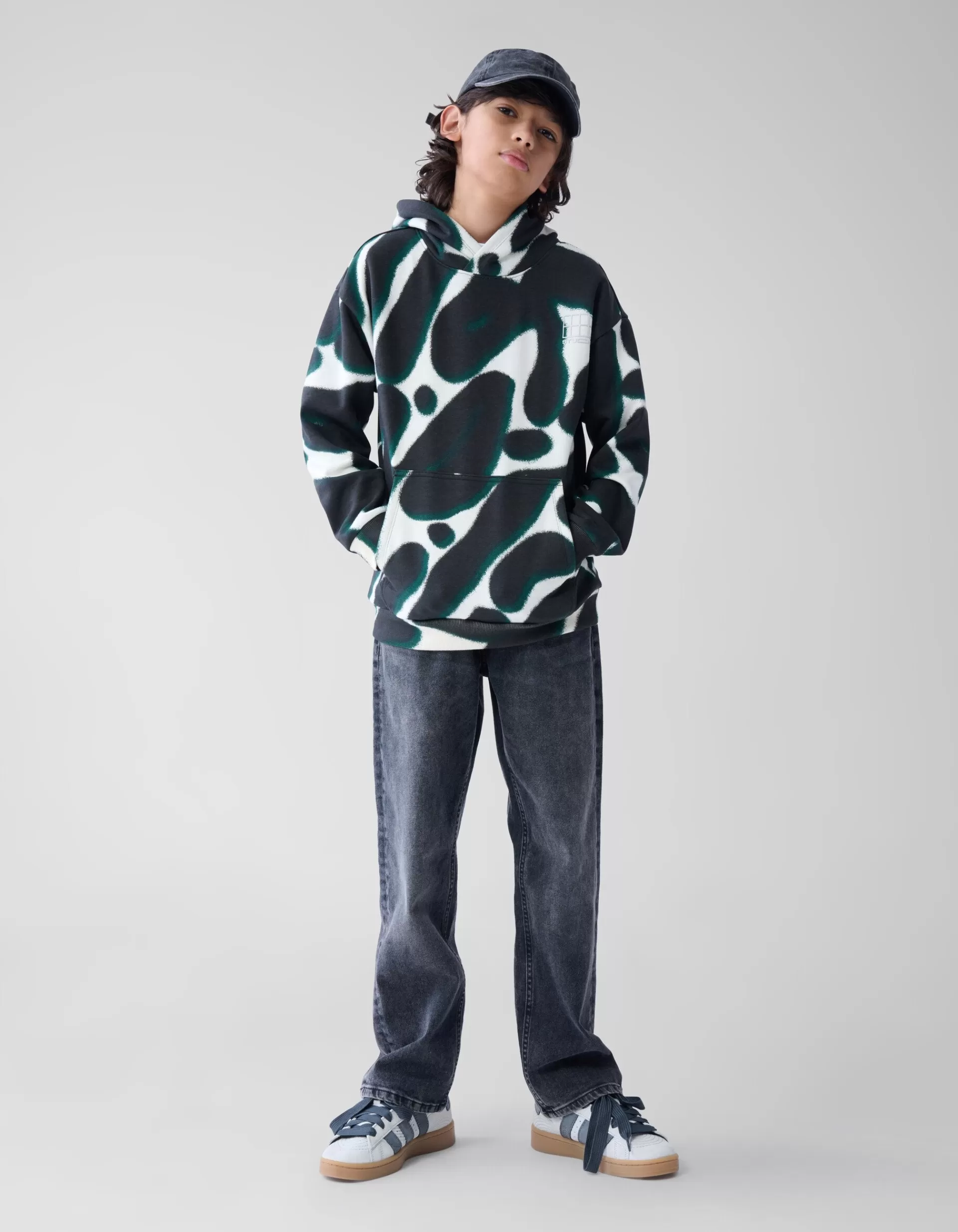 Printed Hoodie Zwart>Shoeby Outlet