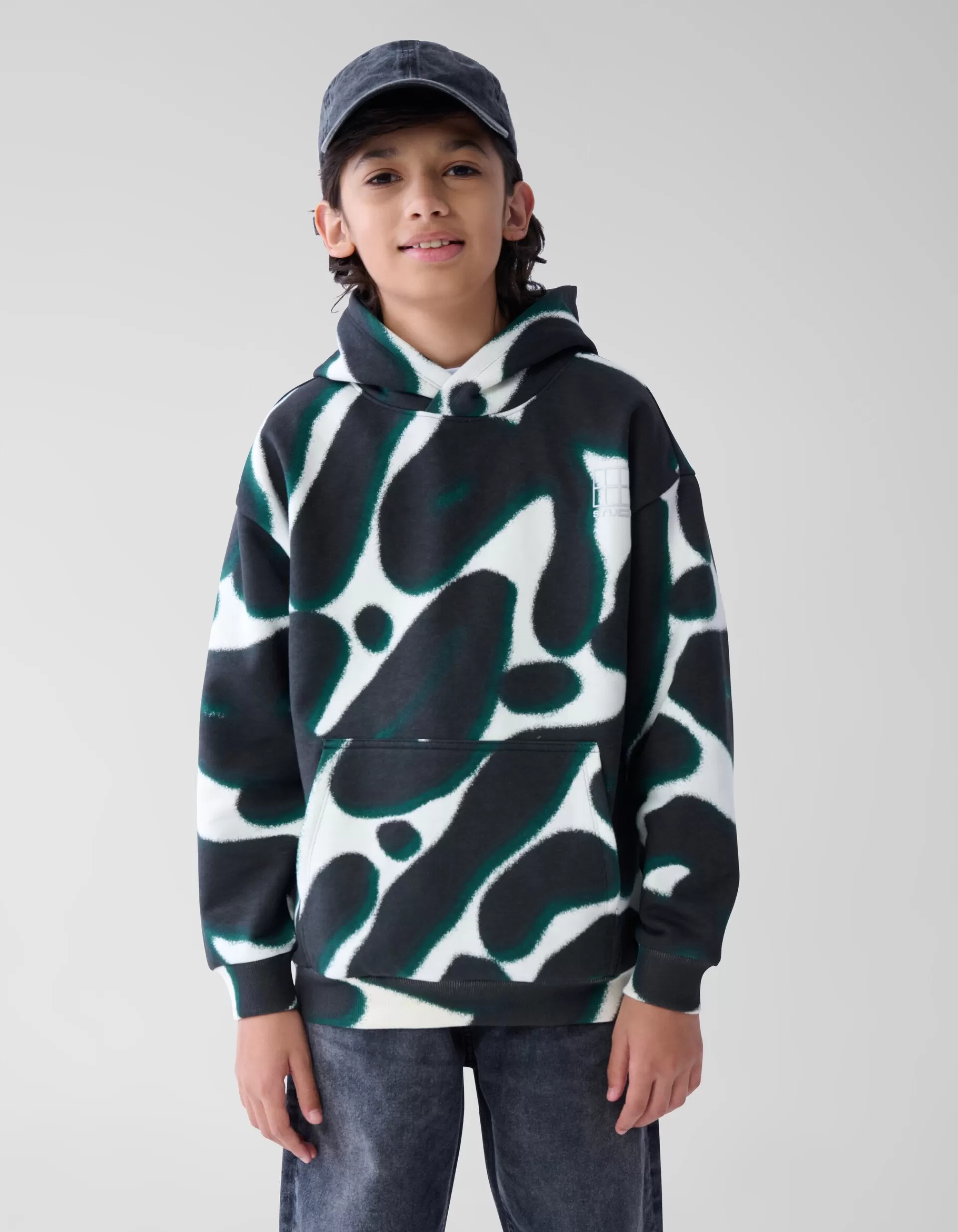 Printed Hoodie Zwart>Shoeby Outlet