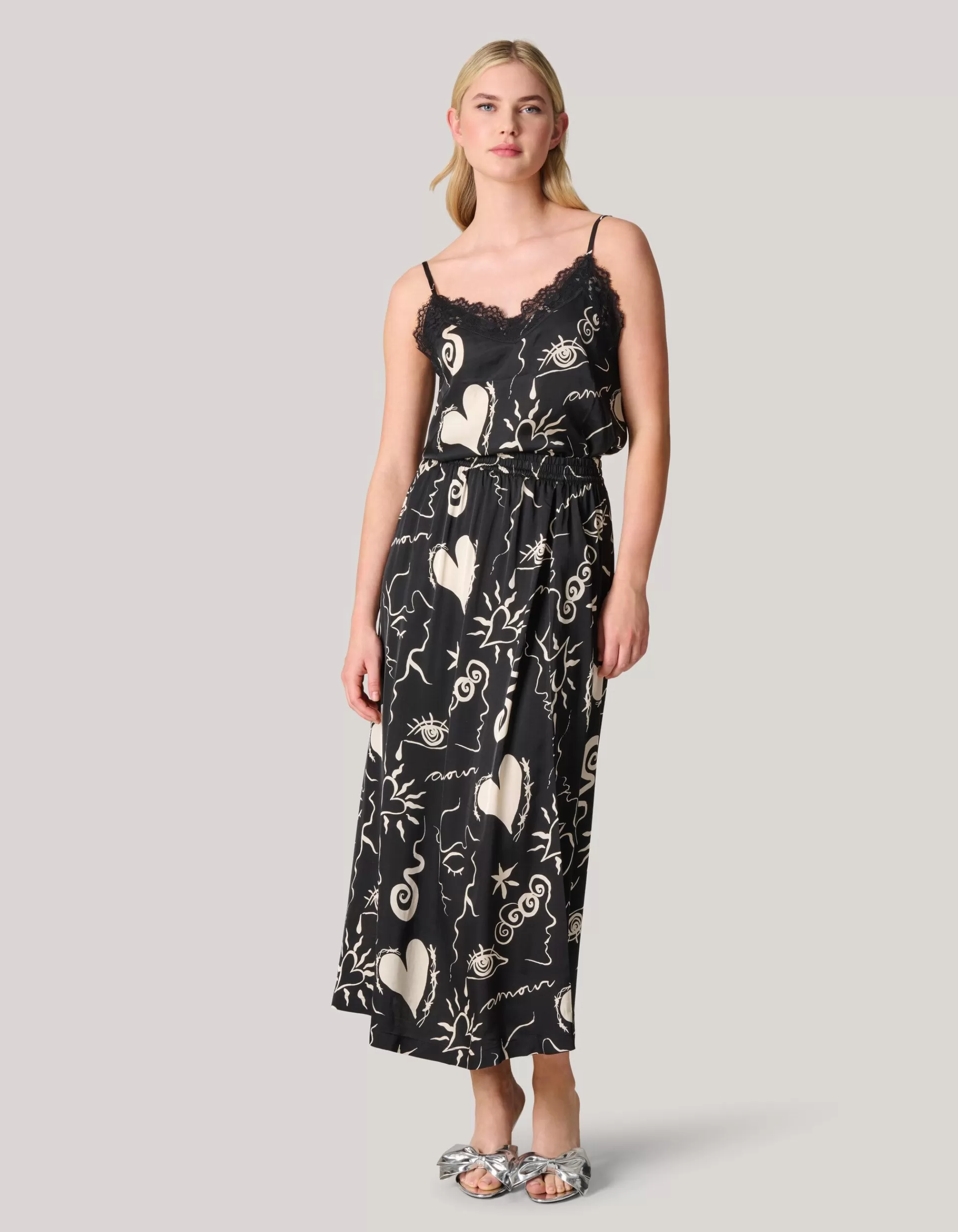 Printed Maxi Rok Zwart>Shoeby Cheap