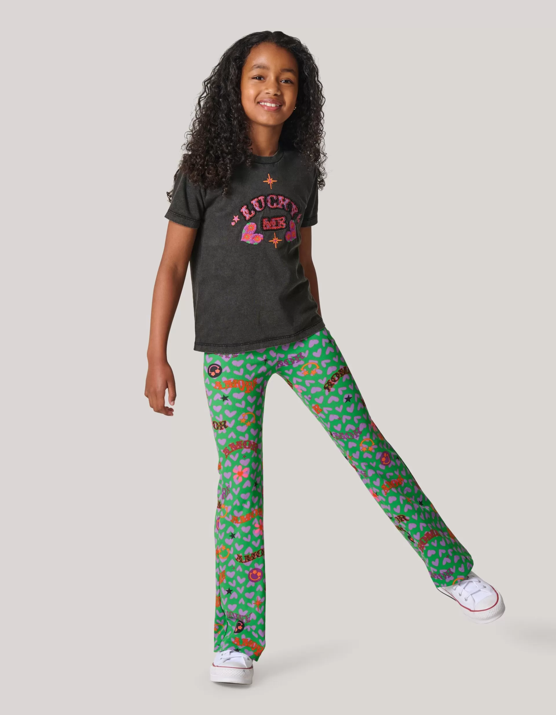 Printed Rib Flared Legging Groen>Shoeby Clearance