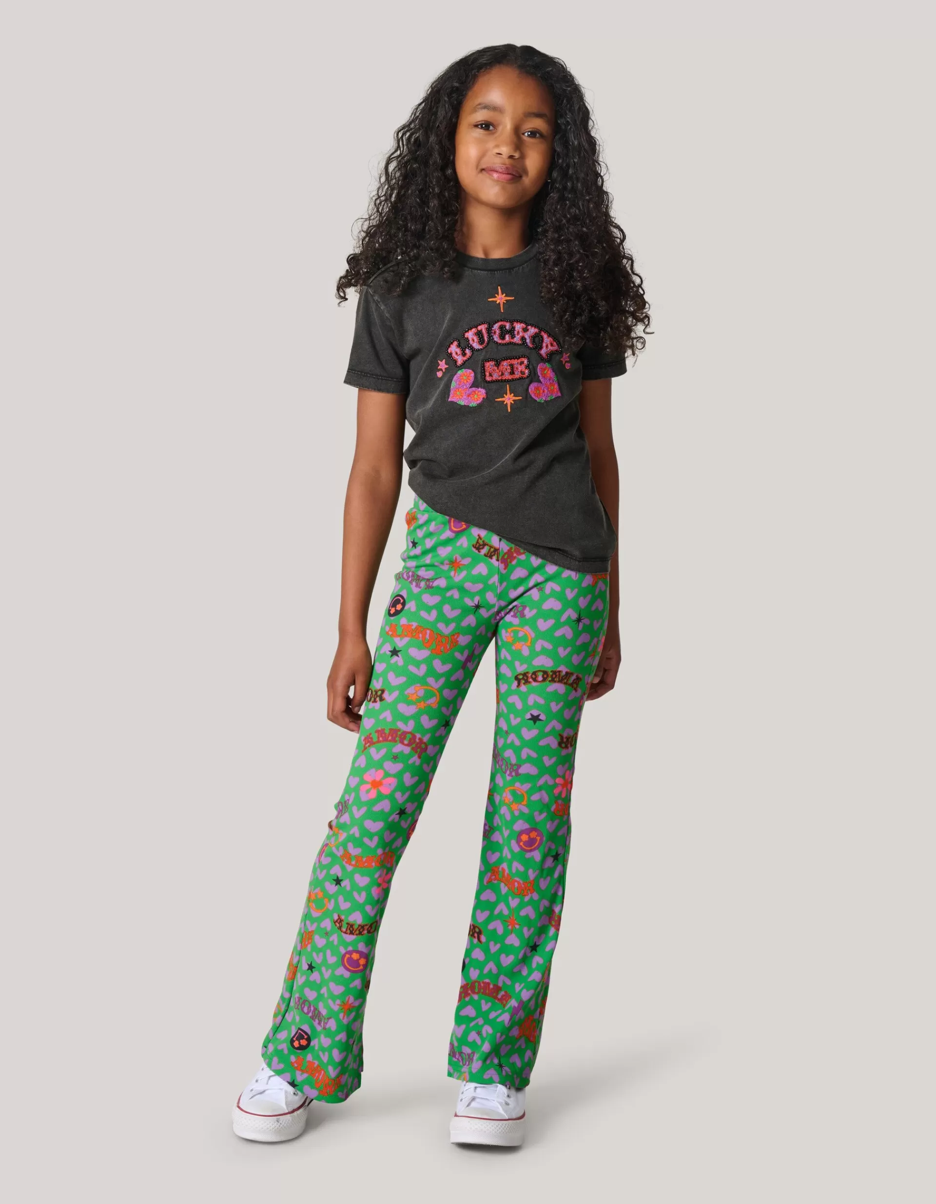 Printed Rib Flared Legging Groen>Shoeby Clearance