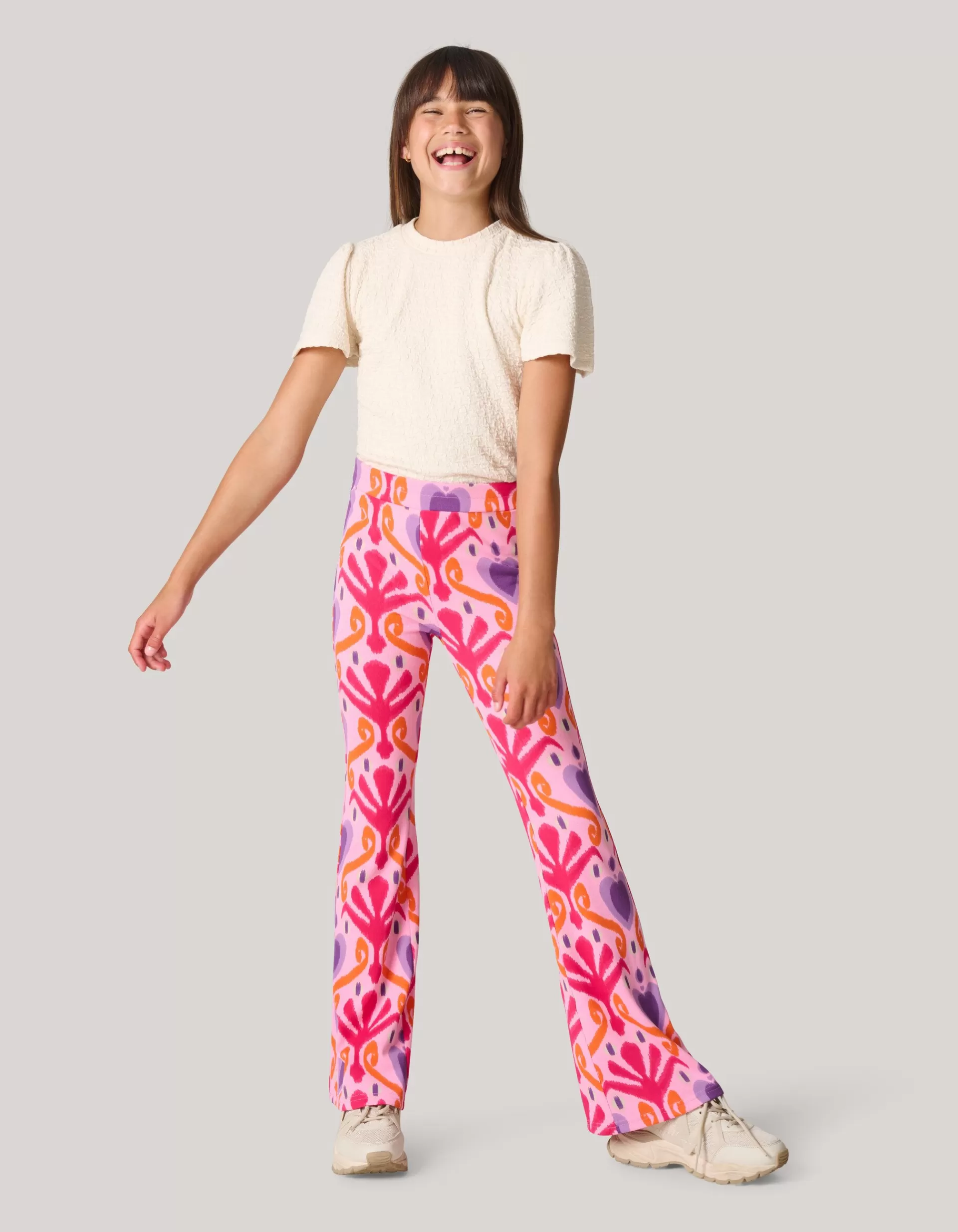 Printed Rib Flared Legging Roze>Shoeby Sale