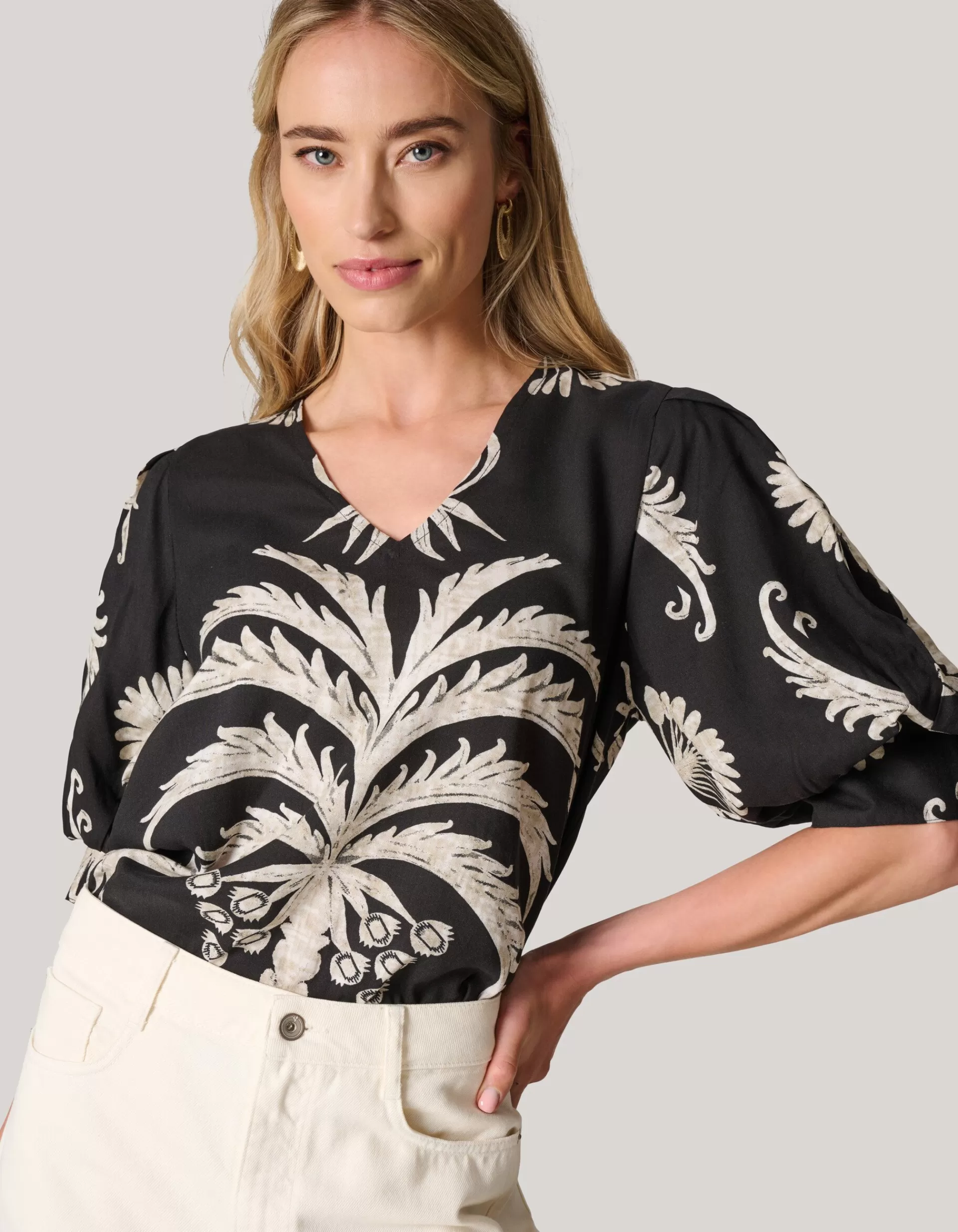 Printed Top Zwart>Shoeby Store