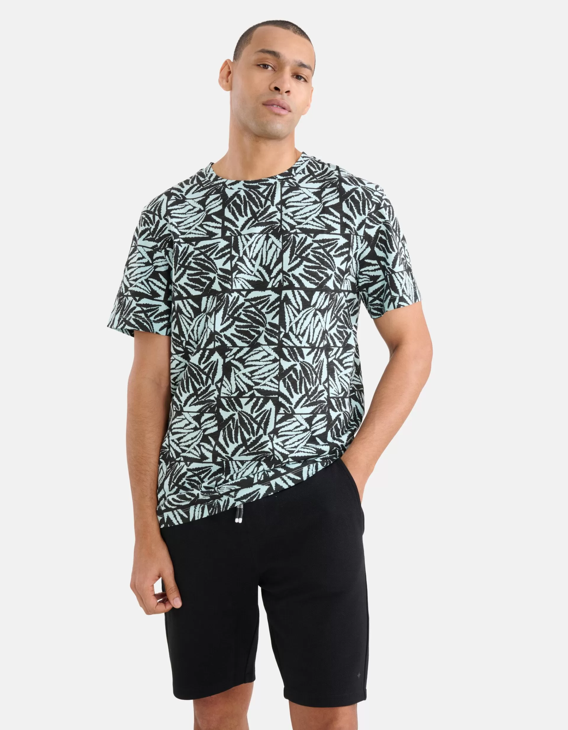 Printed T-shirt Lichtgroen>Shoeby Discount