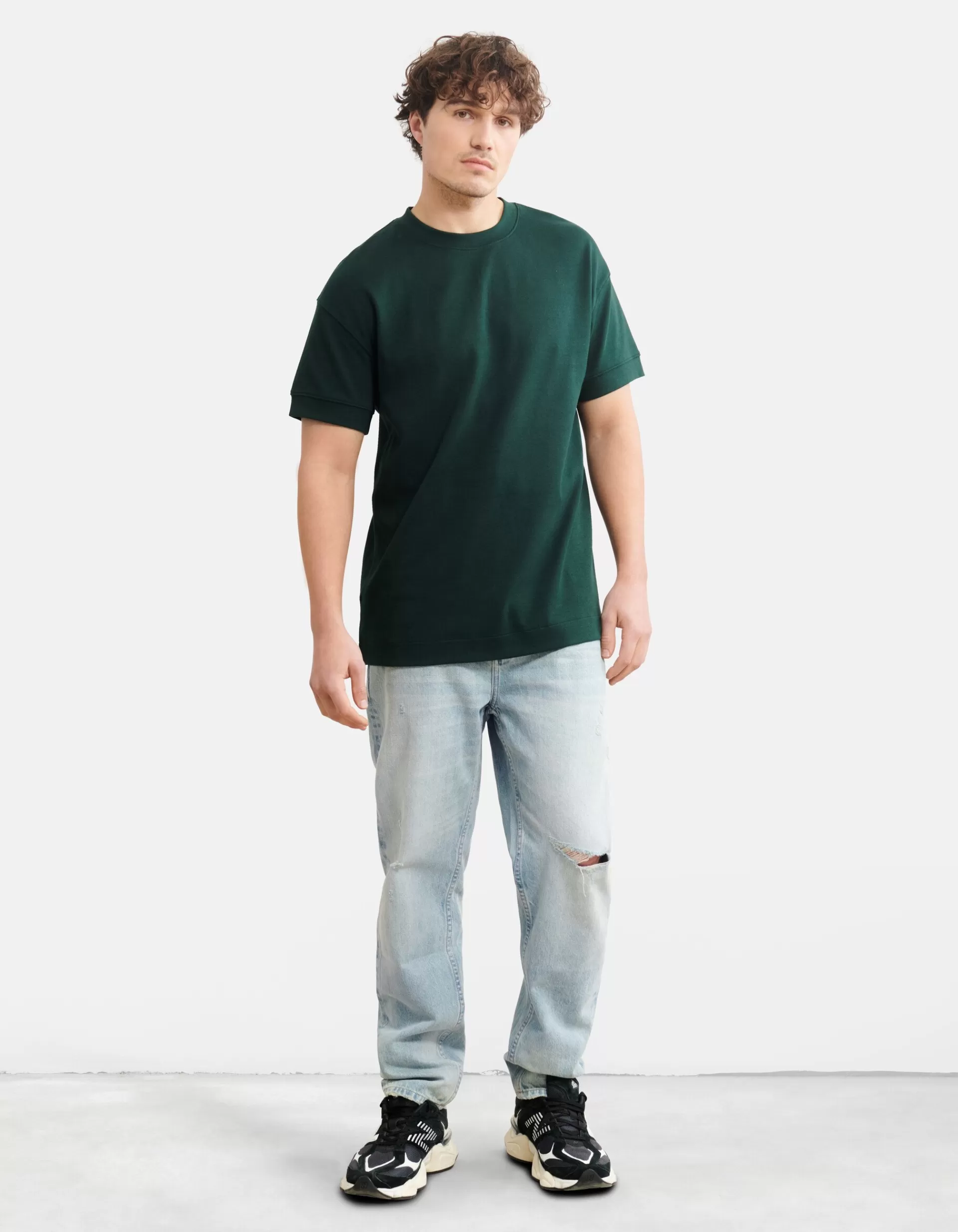 Relaxed Fit T-shirt Donkergroen>Shoeby Hot