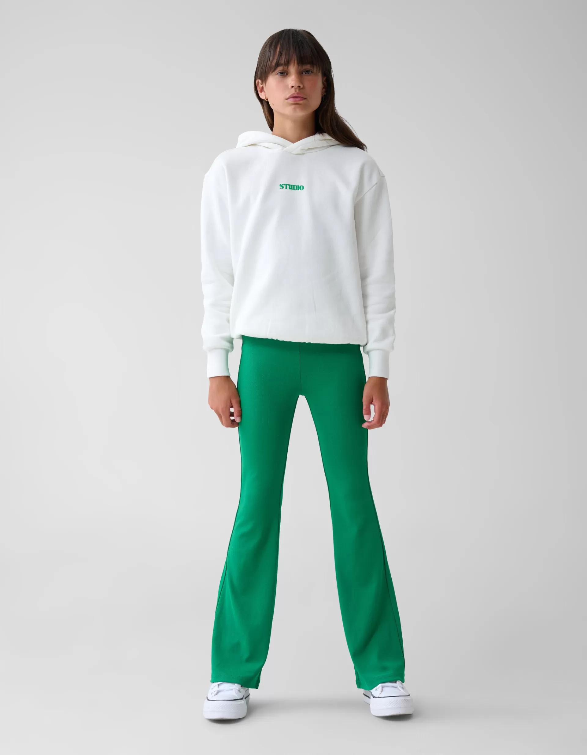 Rib Flared Legging Groen>Shoeby Cheap