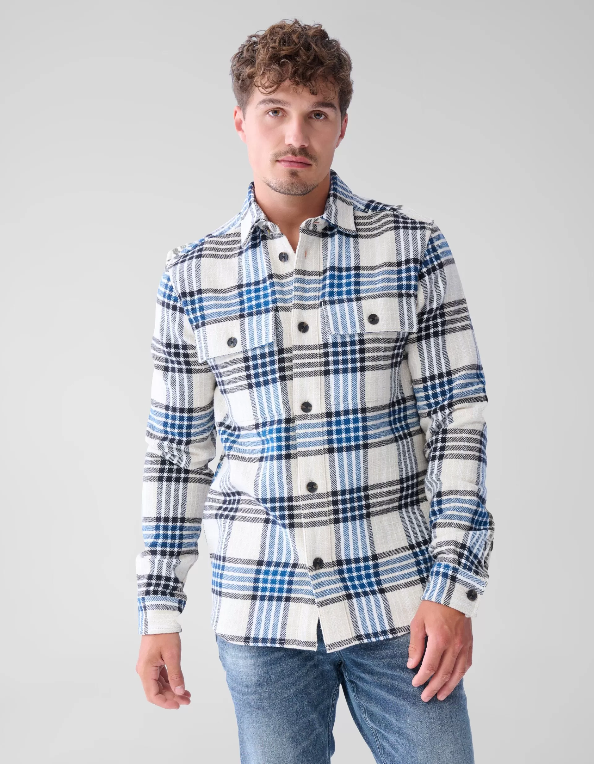 Ruiten Overshirt Blauw>Shoeby Flash Sale