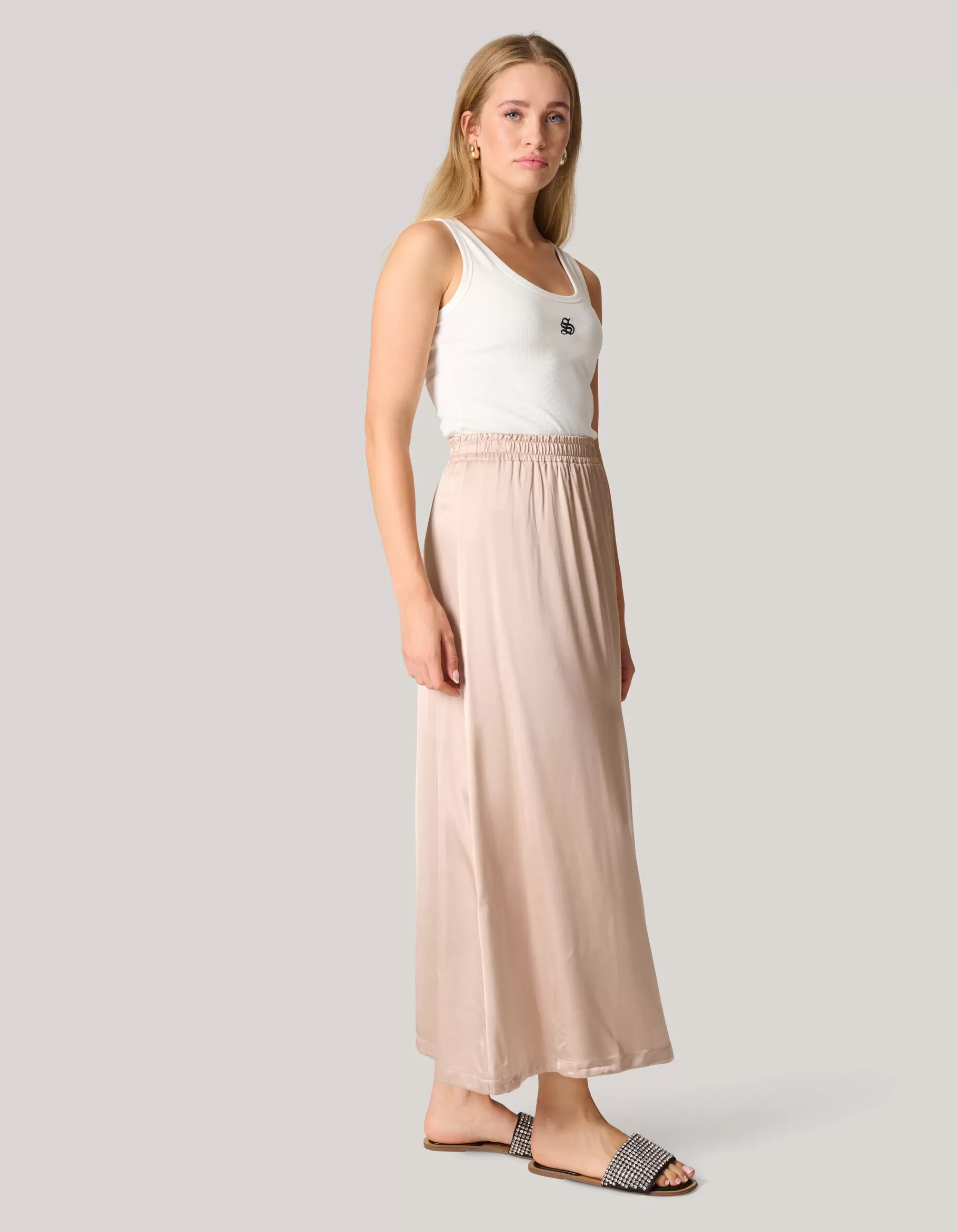 Satijnen Maxi Rok Zand>Shoeby Discount