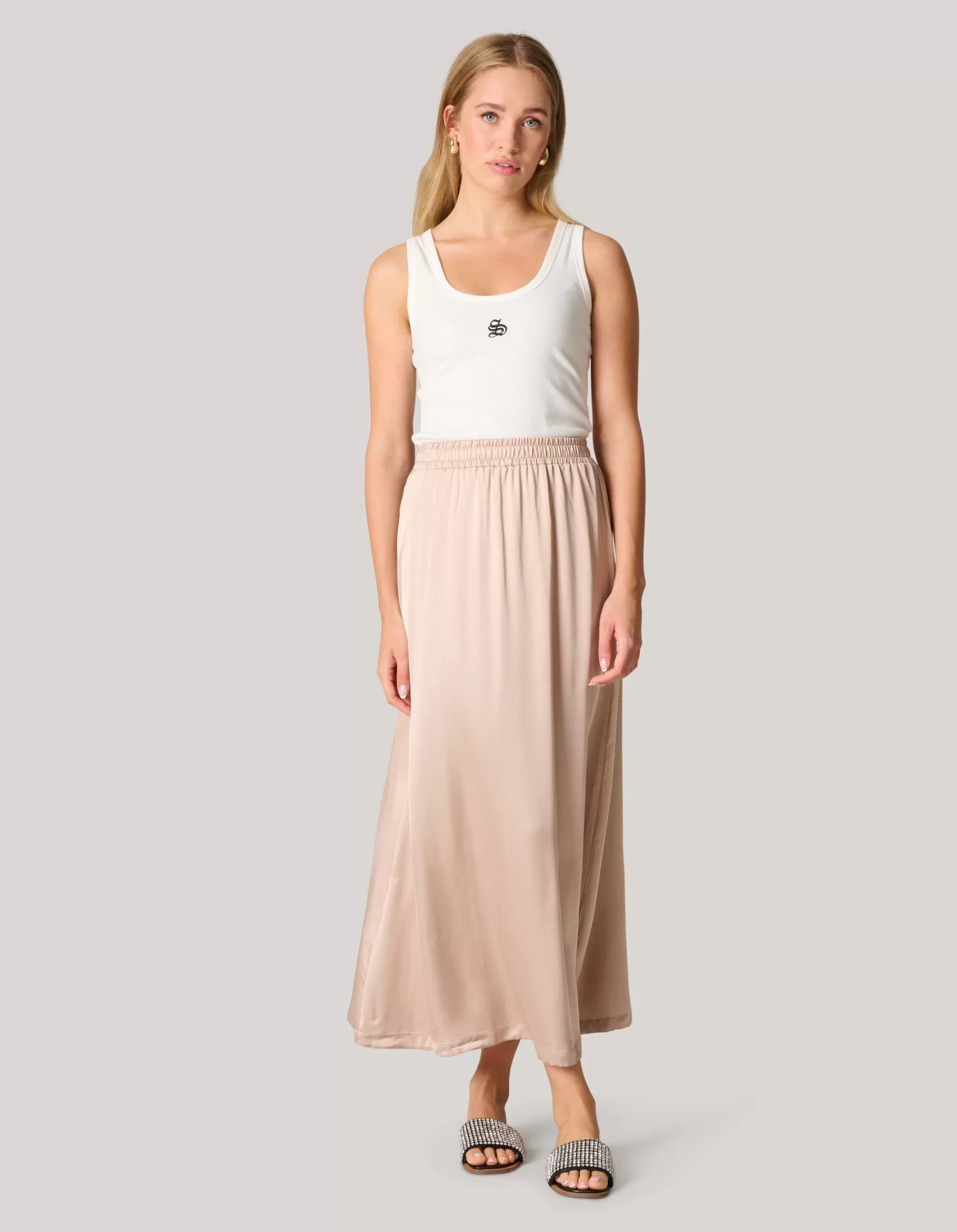 Satijnen Maxi Rok Zand>Shoeby Discount