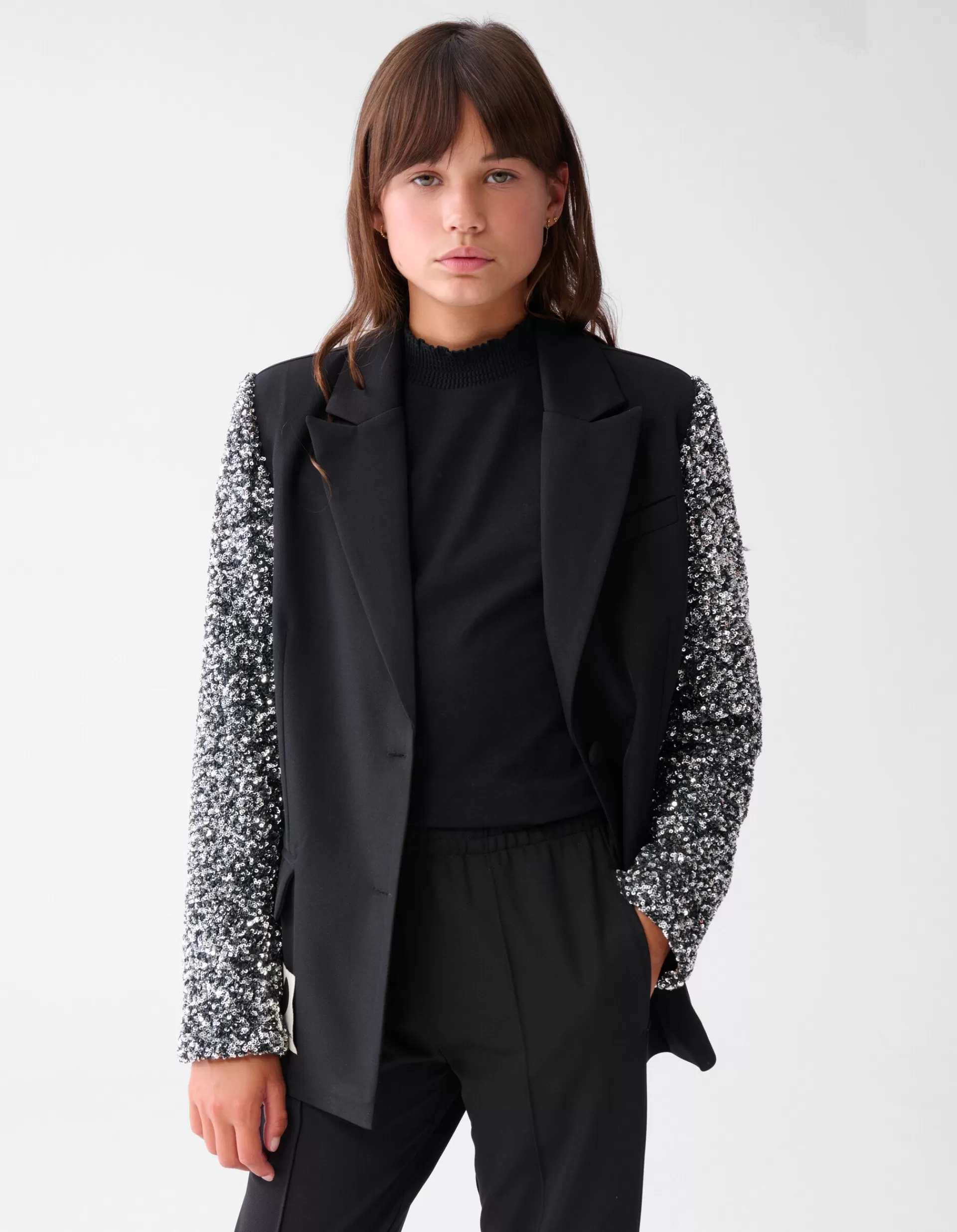 Sequin Mix Blazer Zwart>Shoeby Outlet