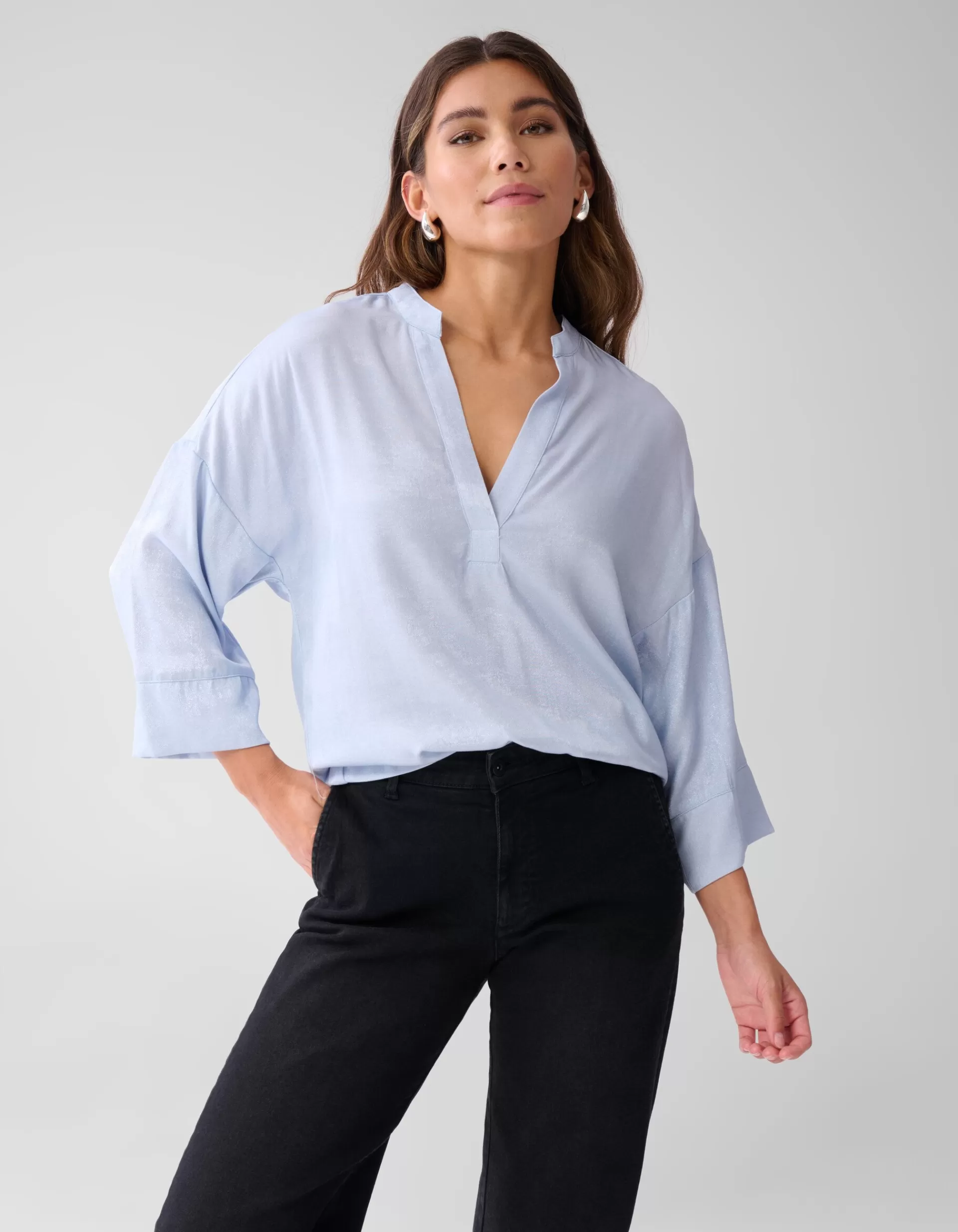 Shine Wide Blouse Lichtblauw>Shoeby Best Sale