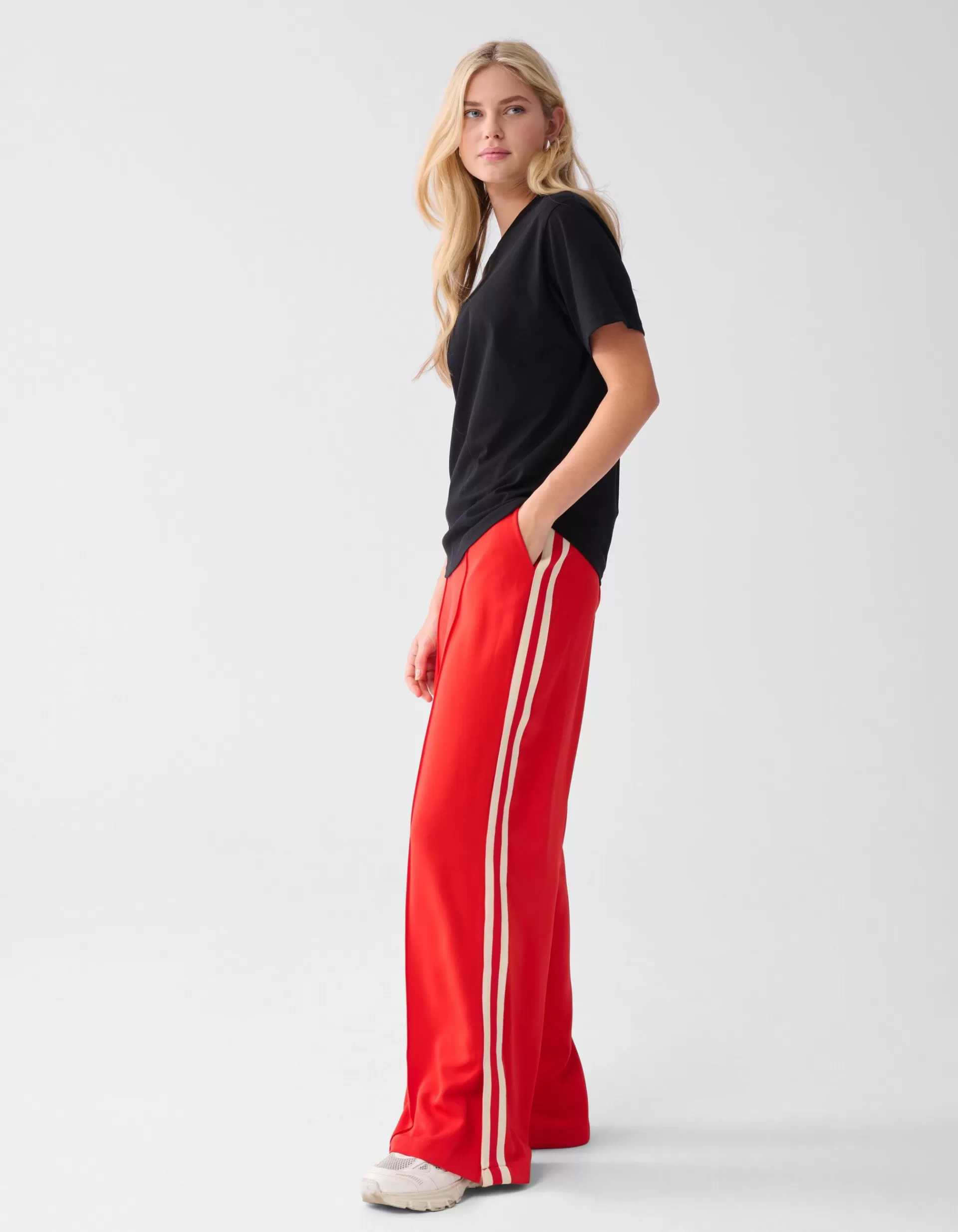 Side Stripe Broek Rood>Shoeby New