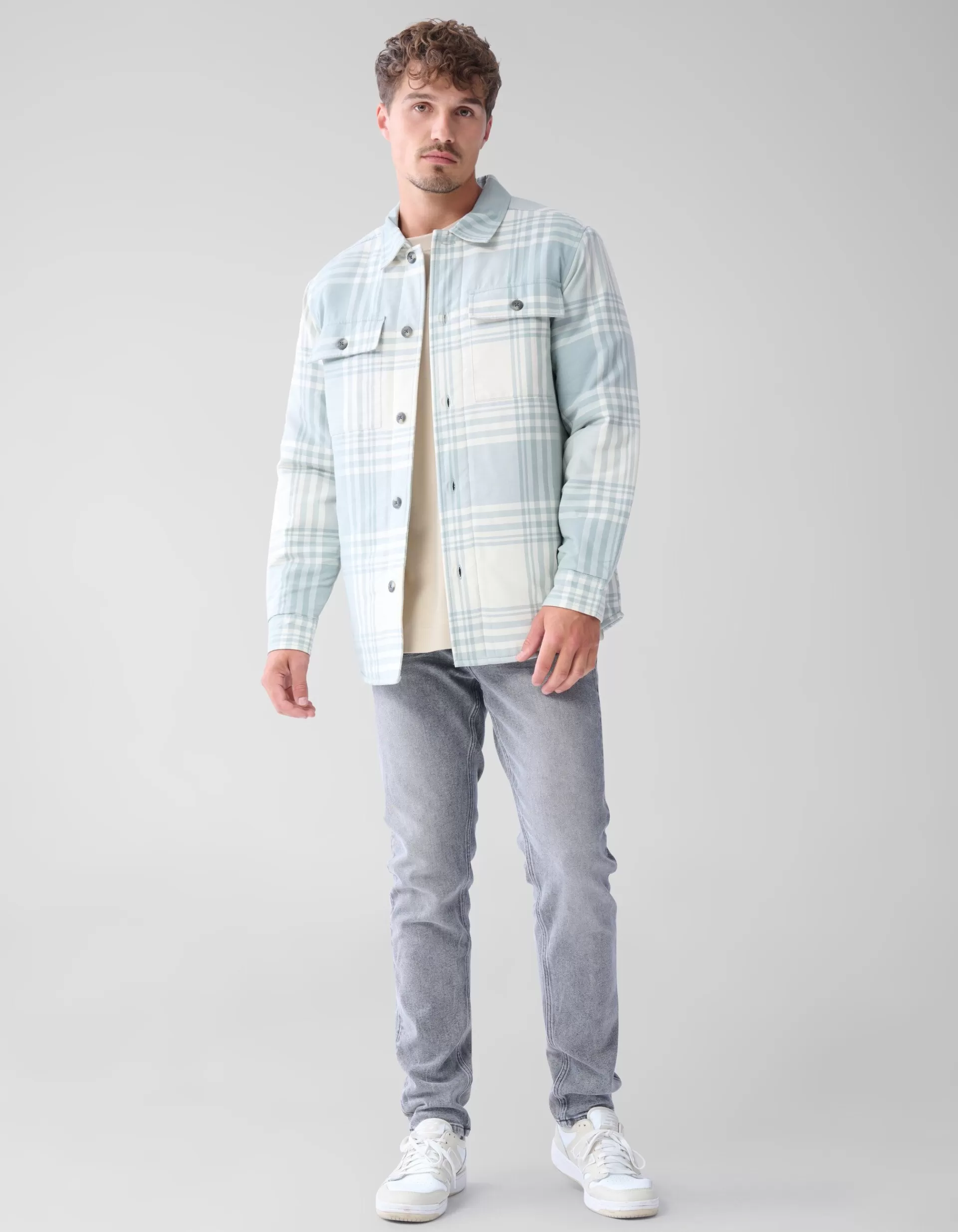 Soft Padded Overshirt Gebroken Wit>Shoeby Store