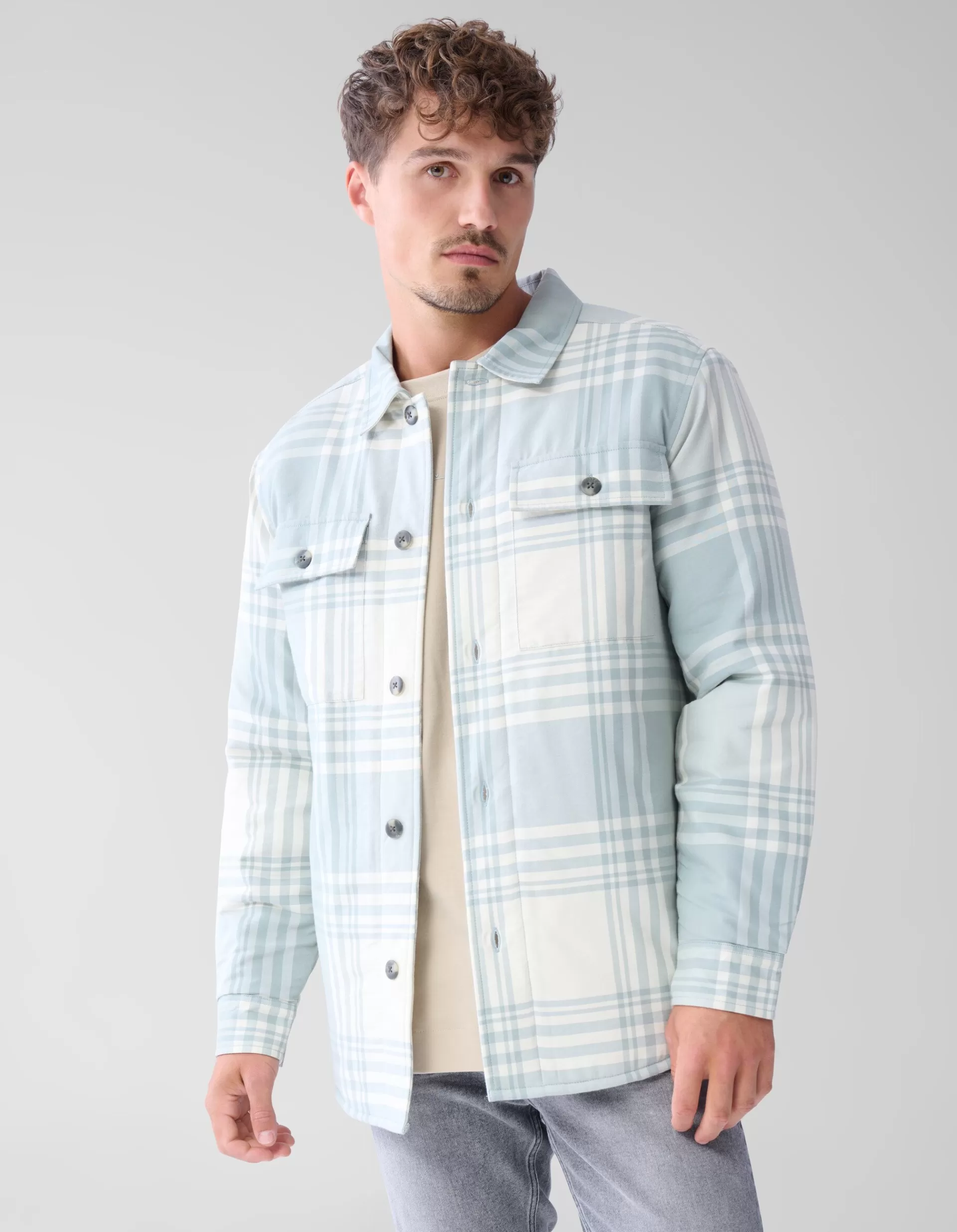 Soft Padded Overshirt Gebroken Wit>Shoeby Store