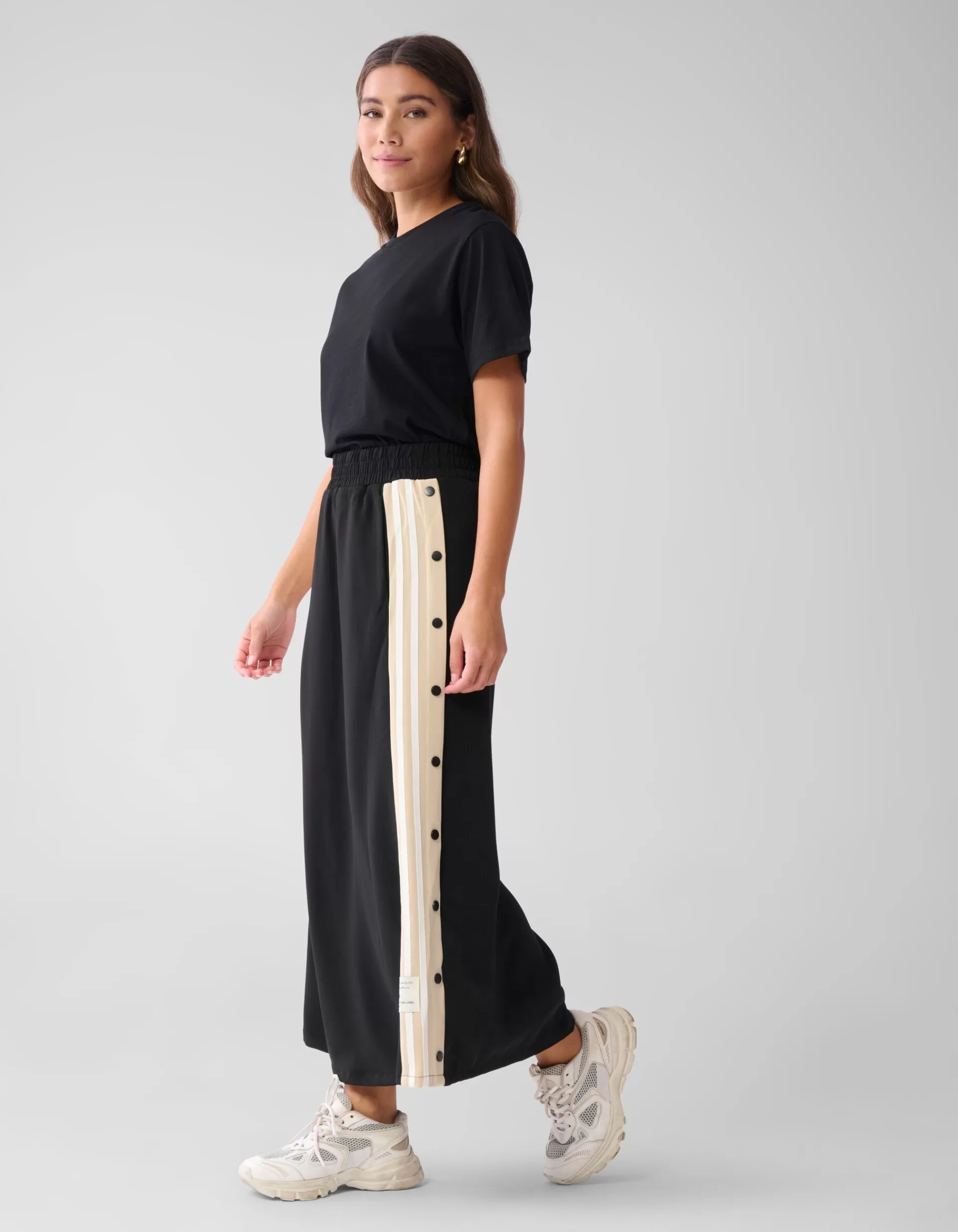 Sporty Button Maxi Rok Zwart>Shoeby Flash Sale