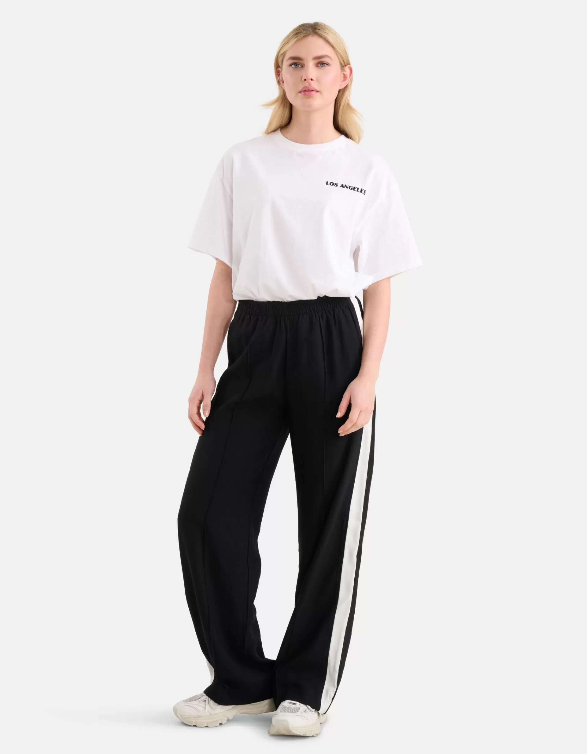 Sporty Wide Leg Broek Zwart>Shoeby Hot