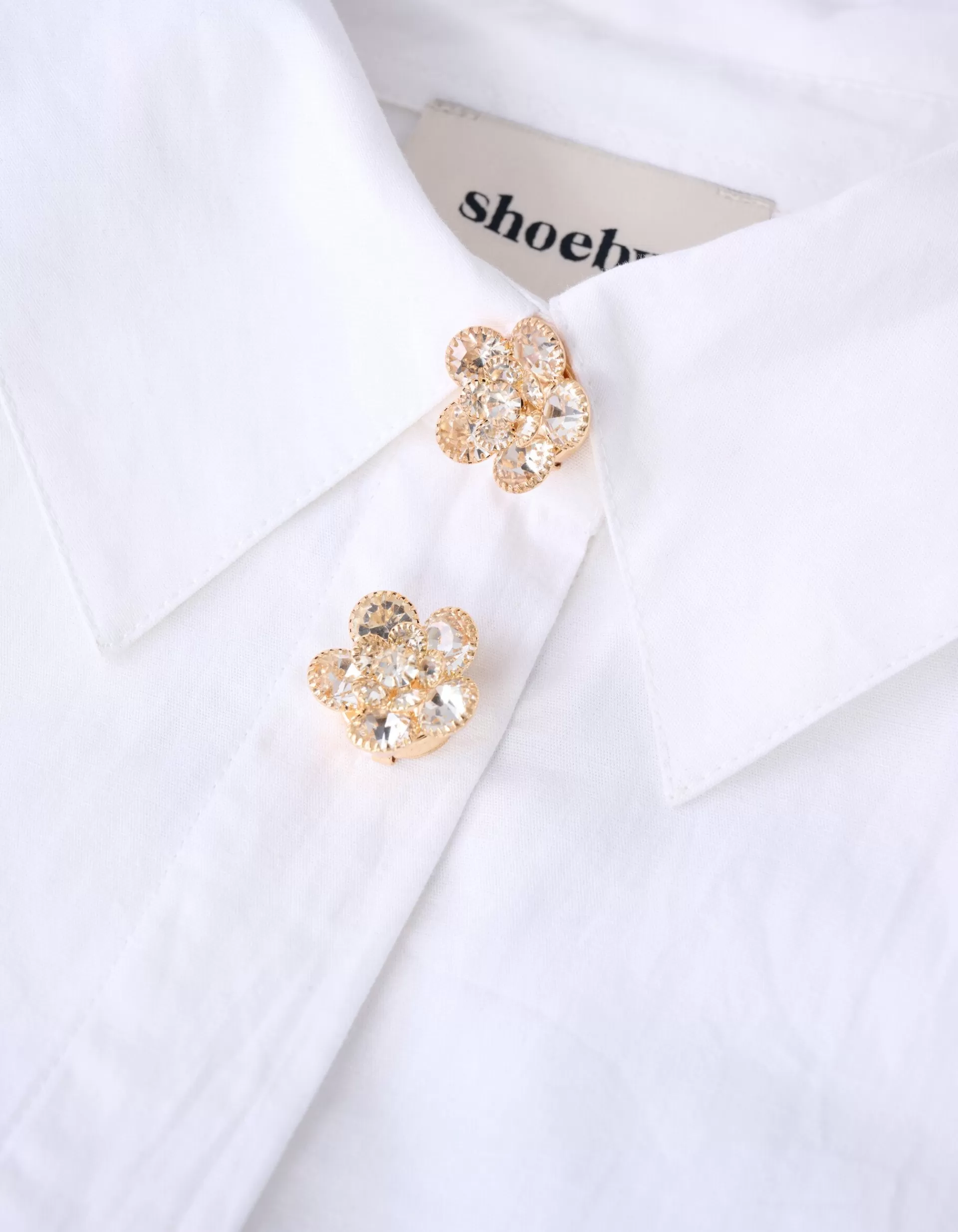 Strass Flower Knopen Clips Goud>Shoeby Shop