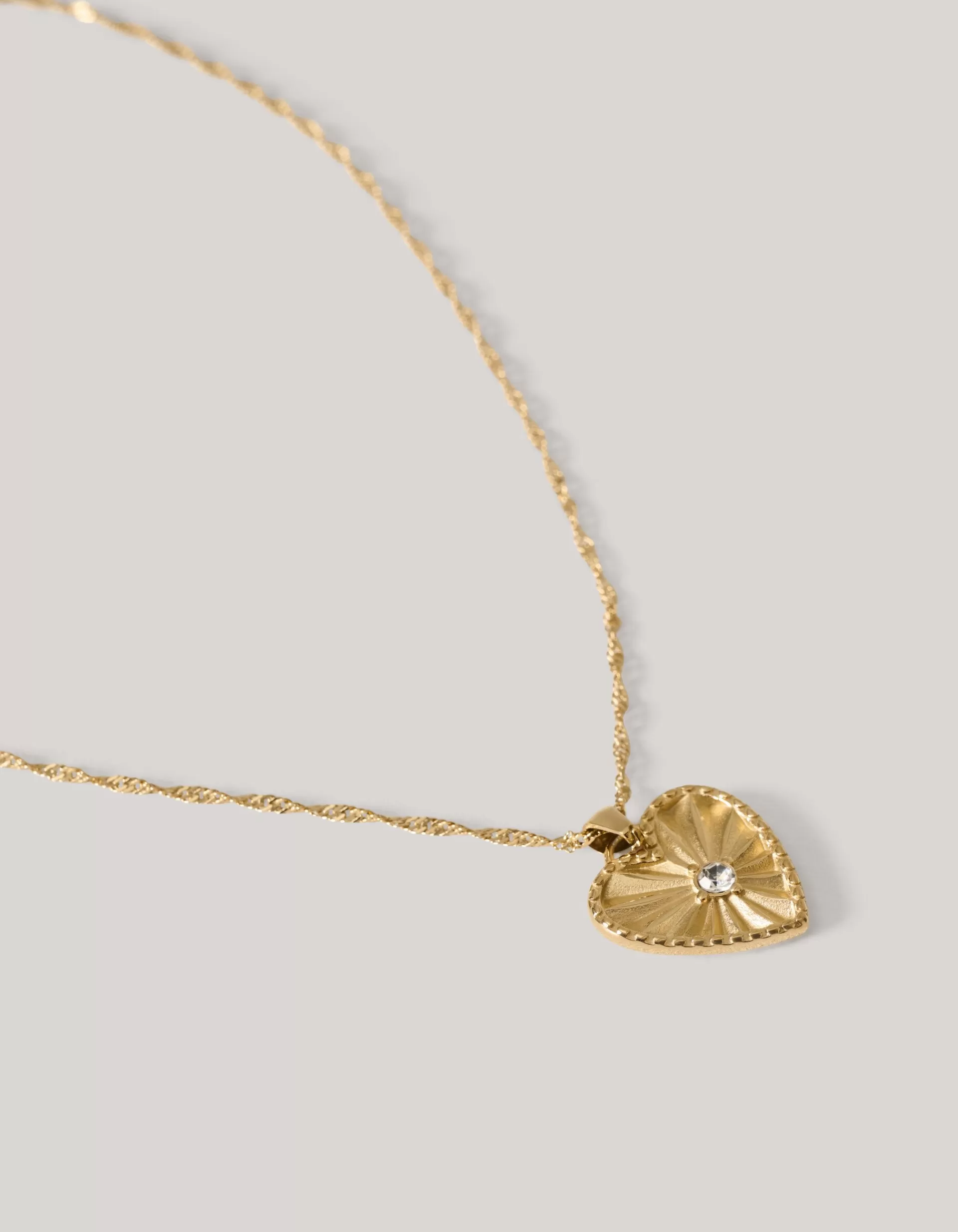 Strass Heart Ketting Goud>Shoeby Outlet