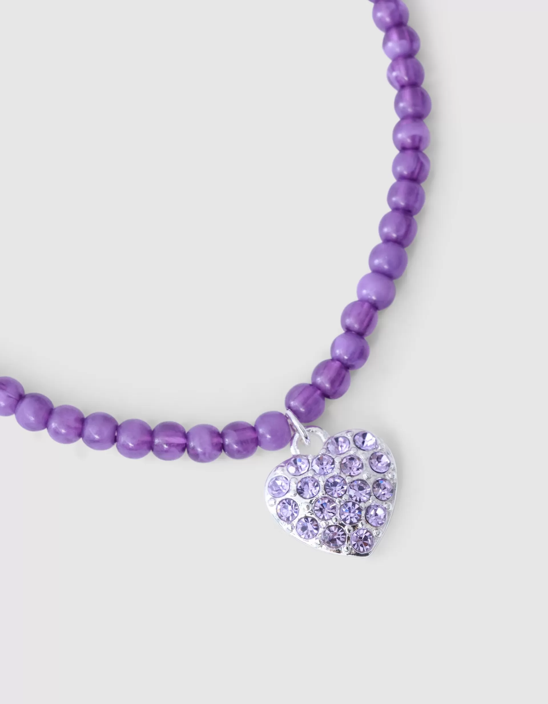 Strass Heart Ketting Paars>Shoeby Online