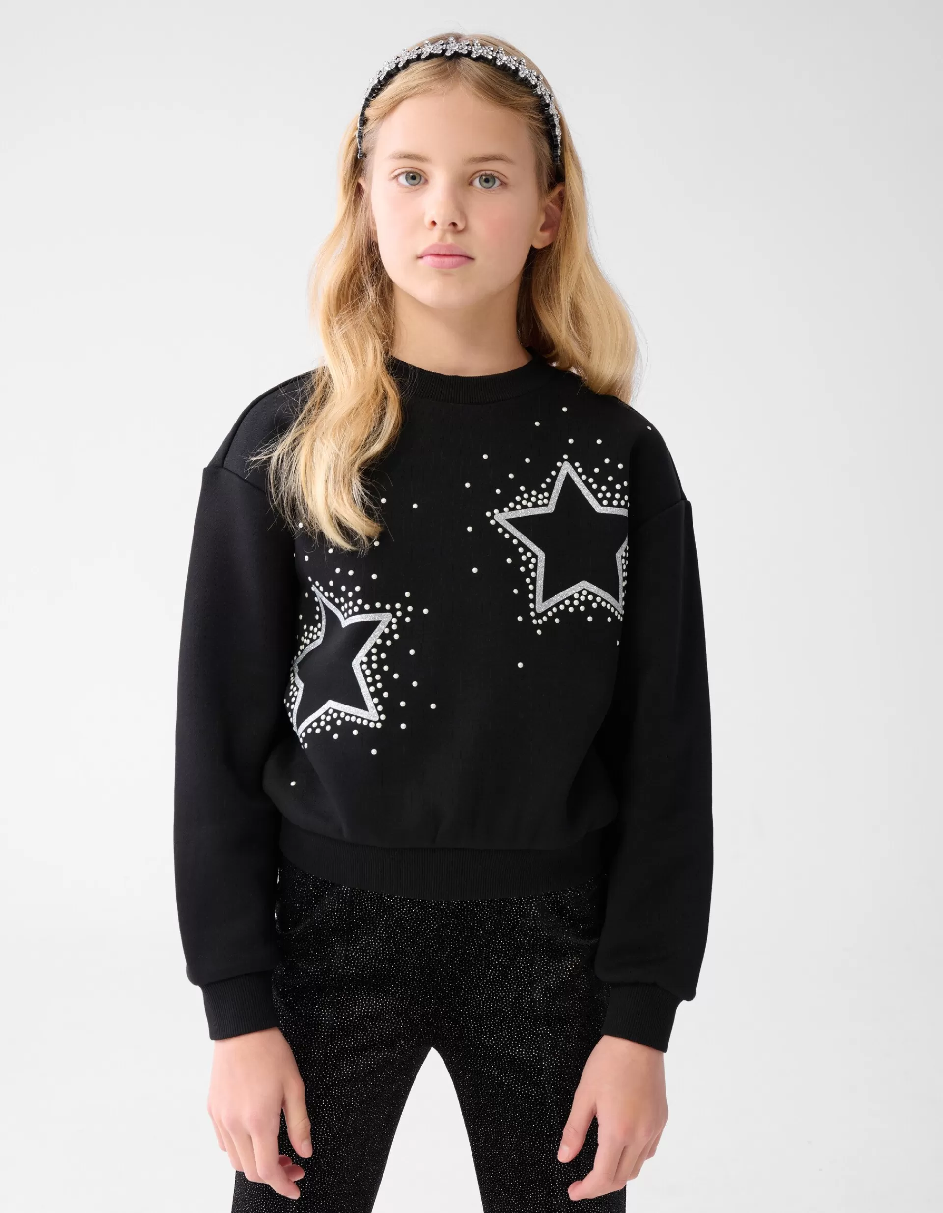 Strass Sterren Sweater Zwart>Shoeby Best