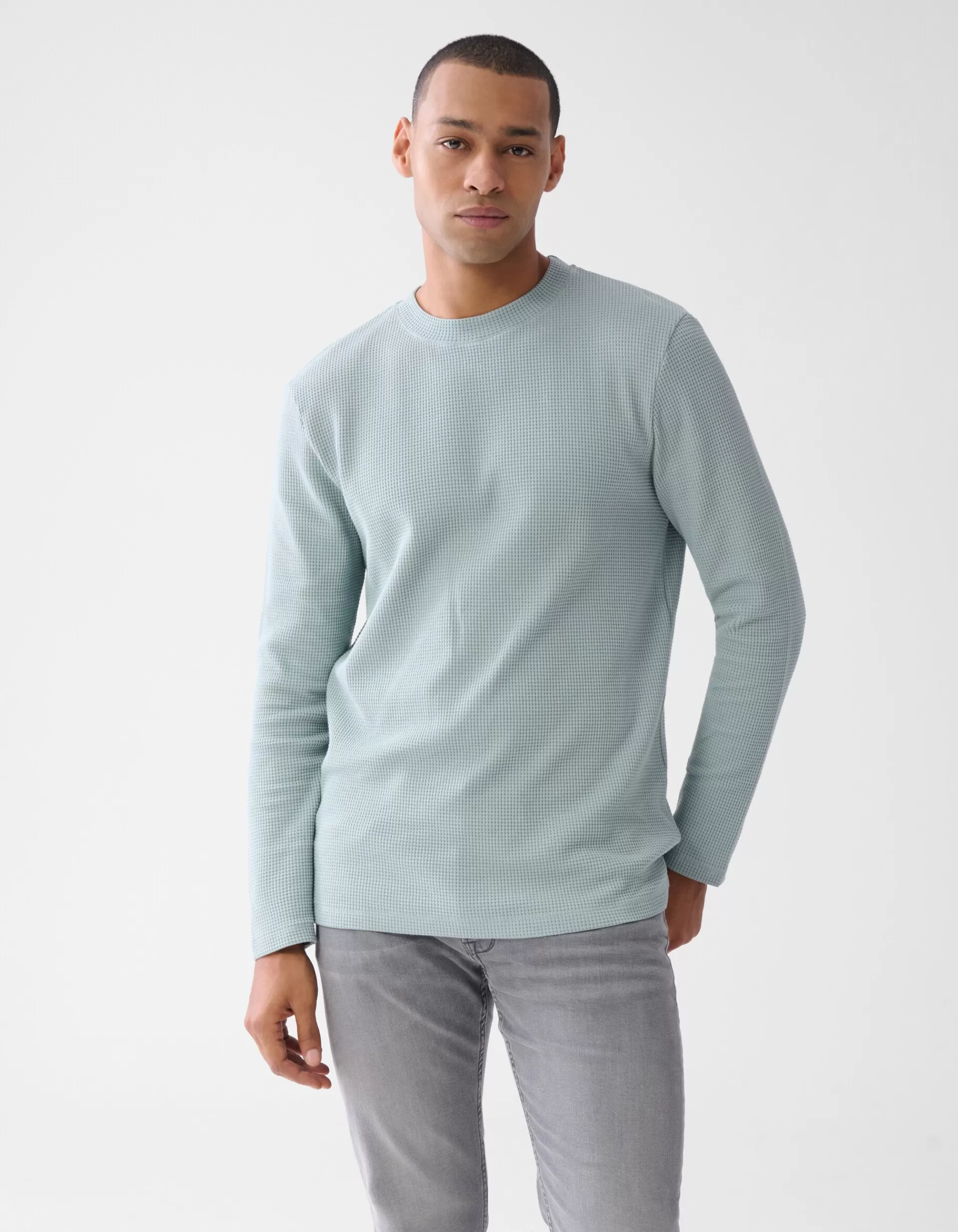 Structuur Longsleeve Lichtgroen>Shoeby Discount