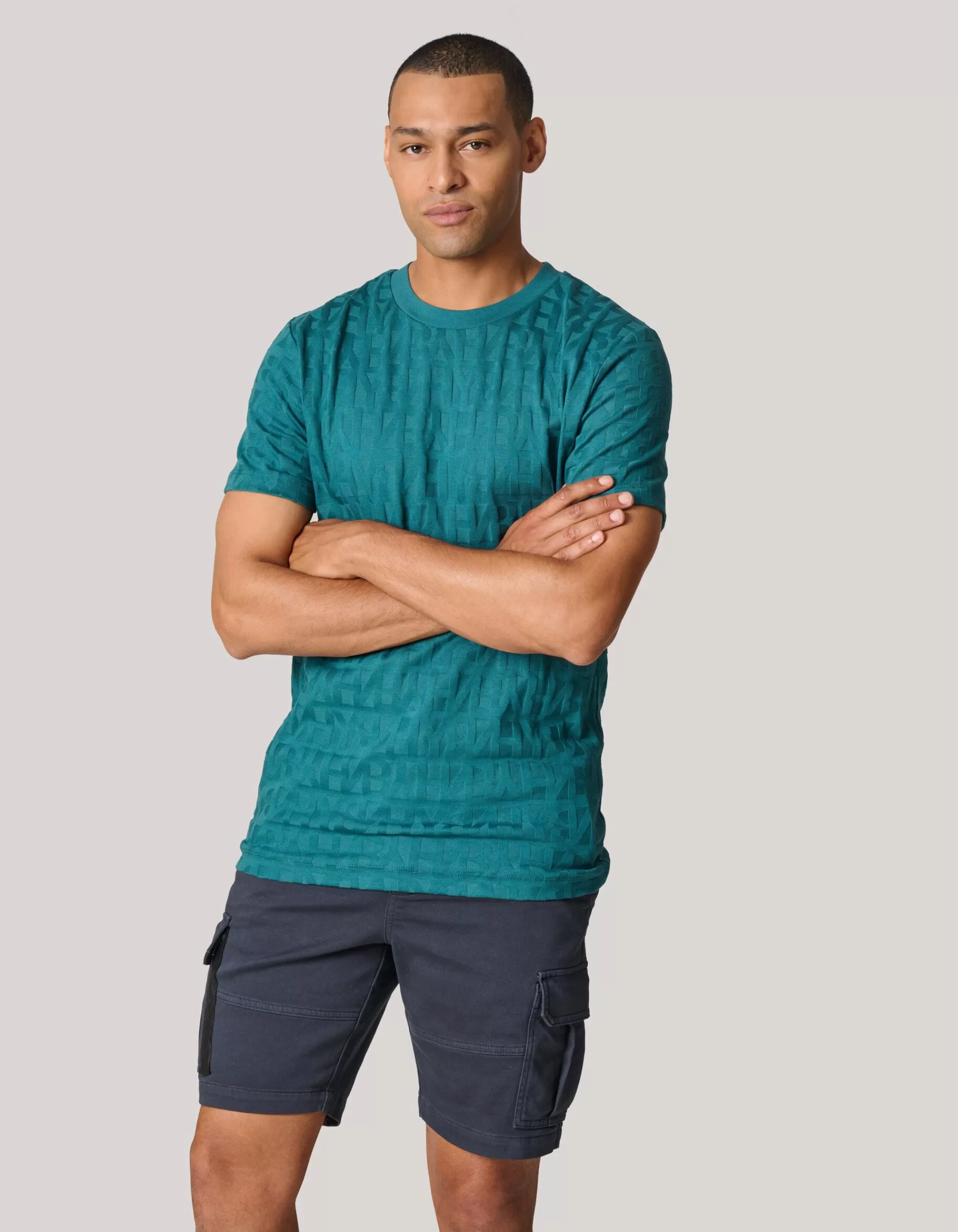 Structuur T-shirt Turquoise>Shoeby Sale