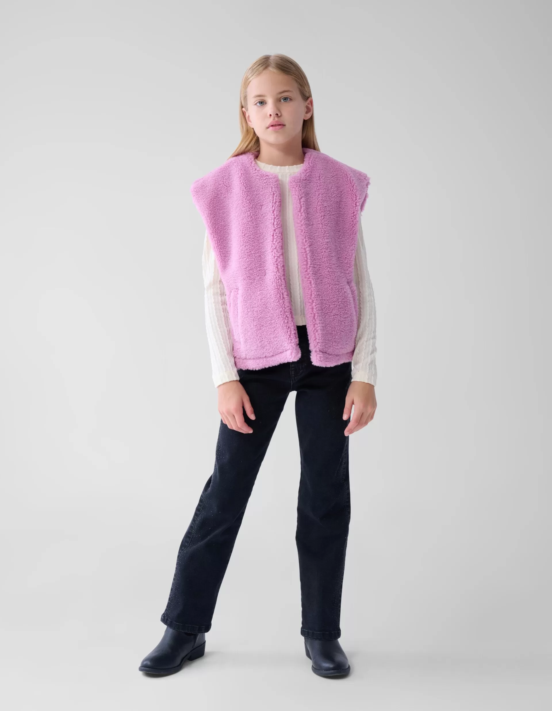 Teddy Embroidery Gilet Roze>Shoeby Discount