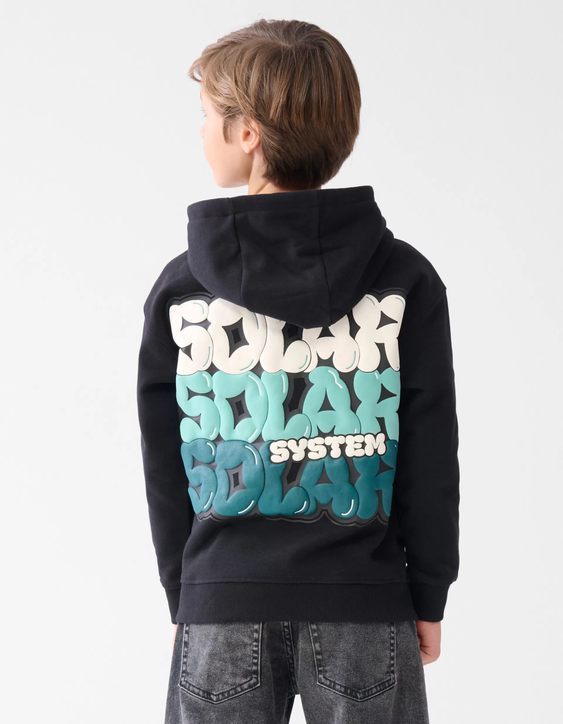 Tekstprint Hoodie Zwart>Shoeby Cheap