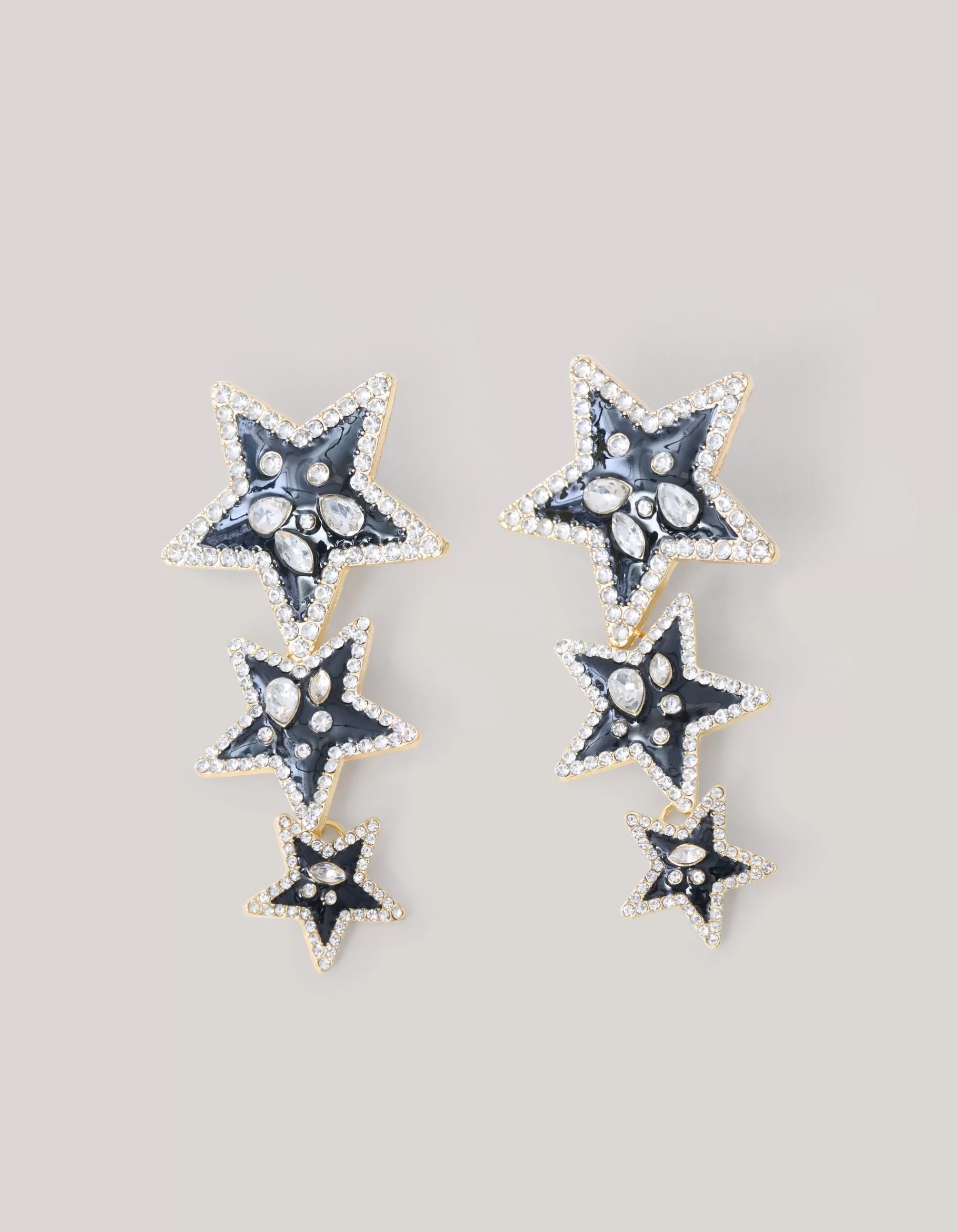 Triple Star Oorbellen Zwart>Shoeby Online