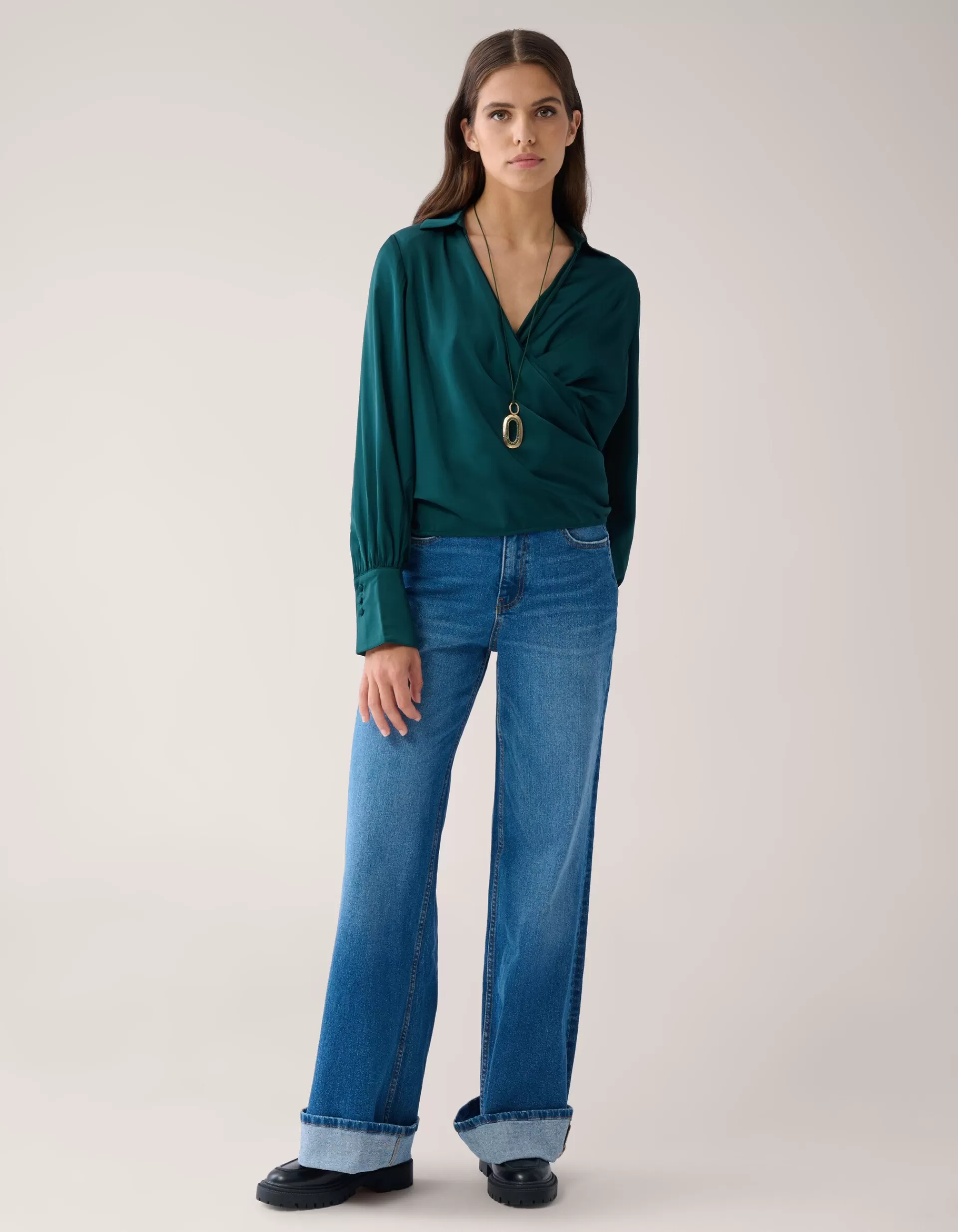 Turn Up Wide Leg Fit Jeans By Mieke>Shoeby Clearance