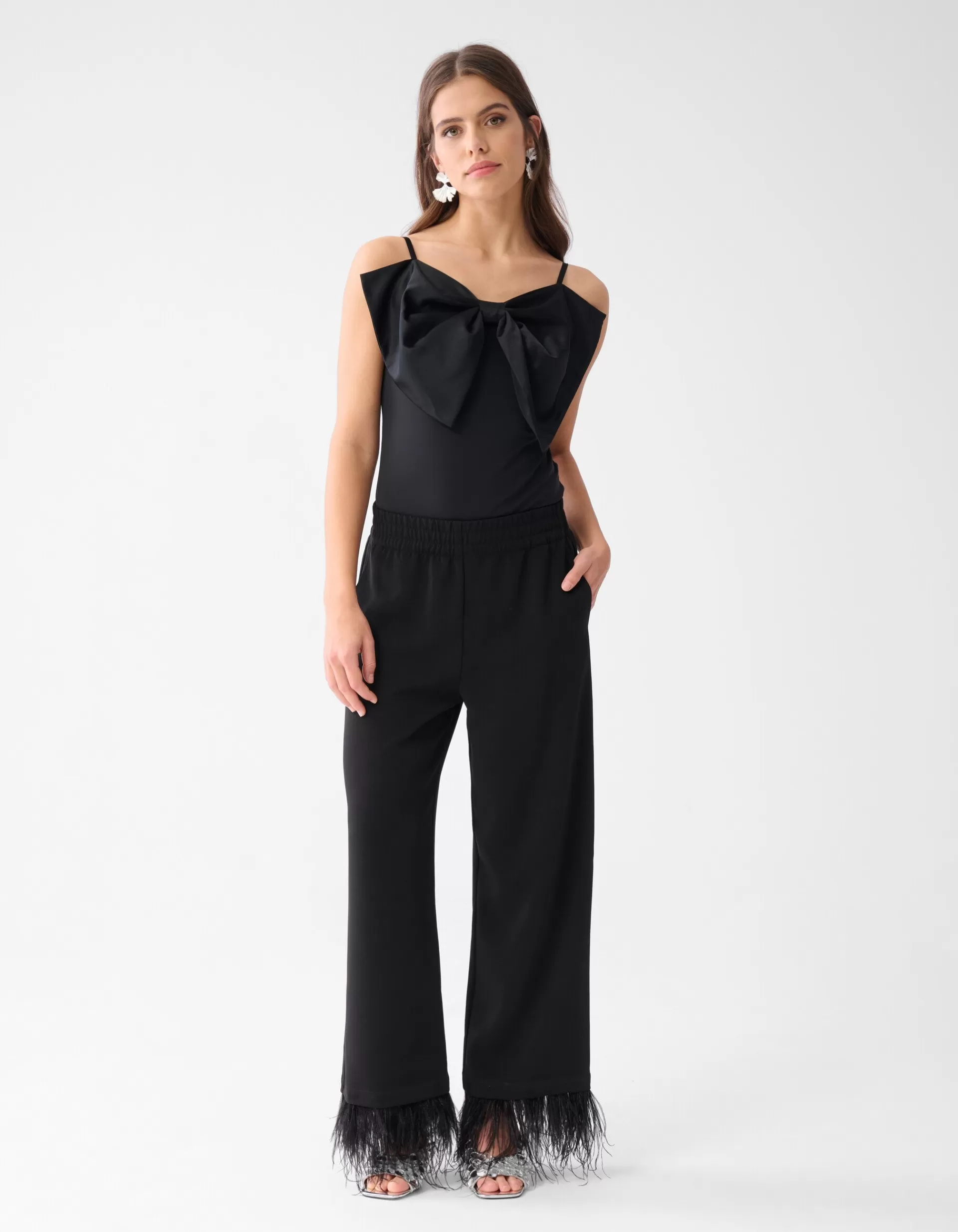 Veren Wide Leg Broek Zwart By Lizzy>Shoeby Flash Sale