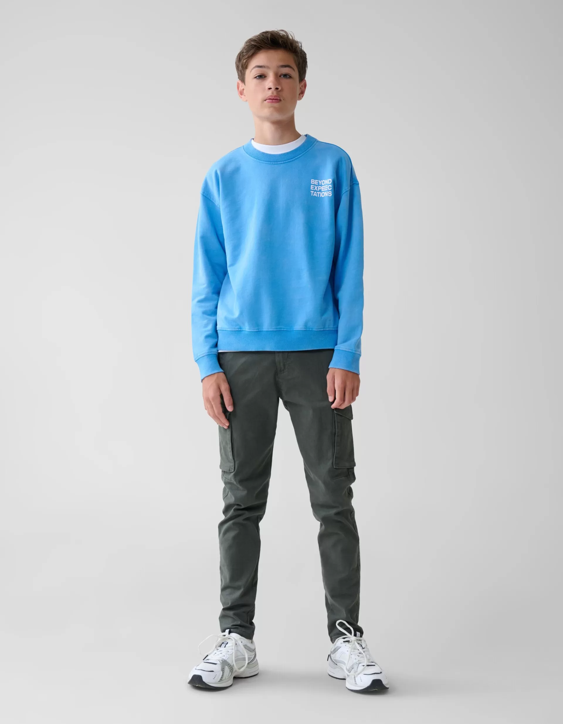 Washed Artwork Sweater Blauw>Shoeby Online