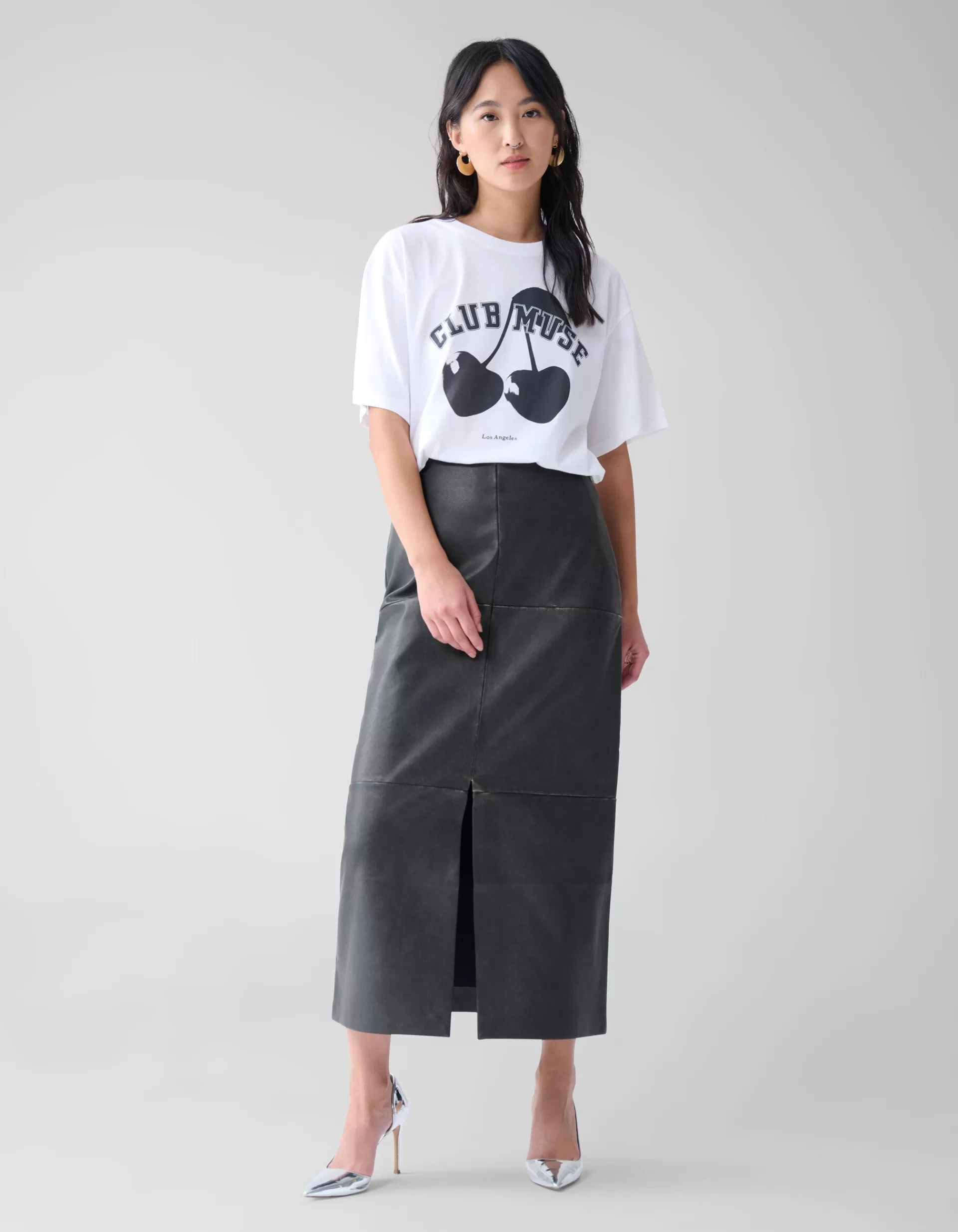 Washed Midi Rok Donkergrijs>Shoeby Shop