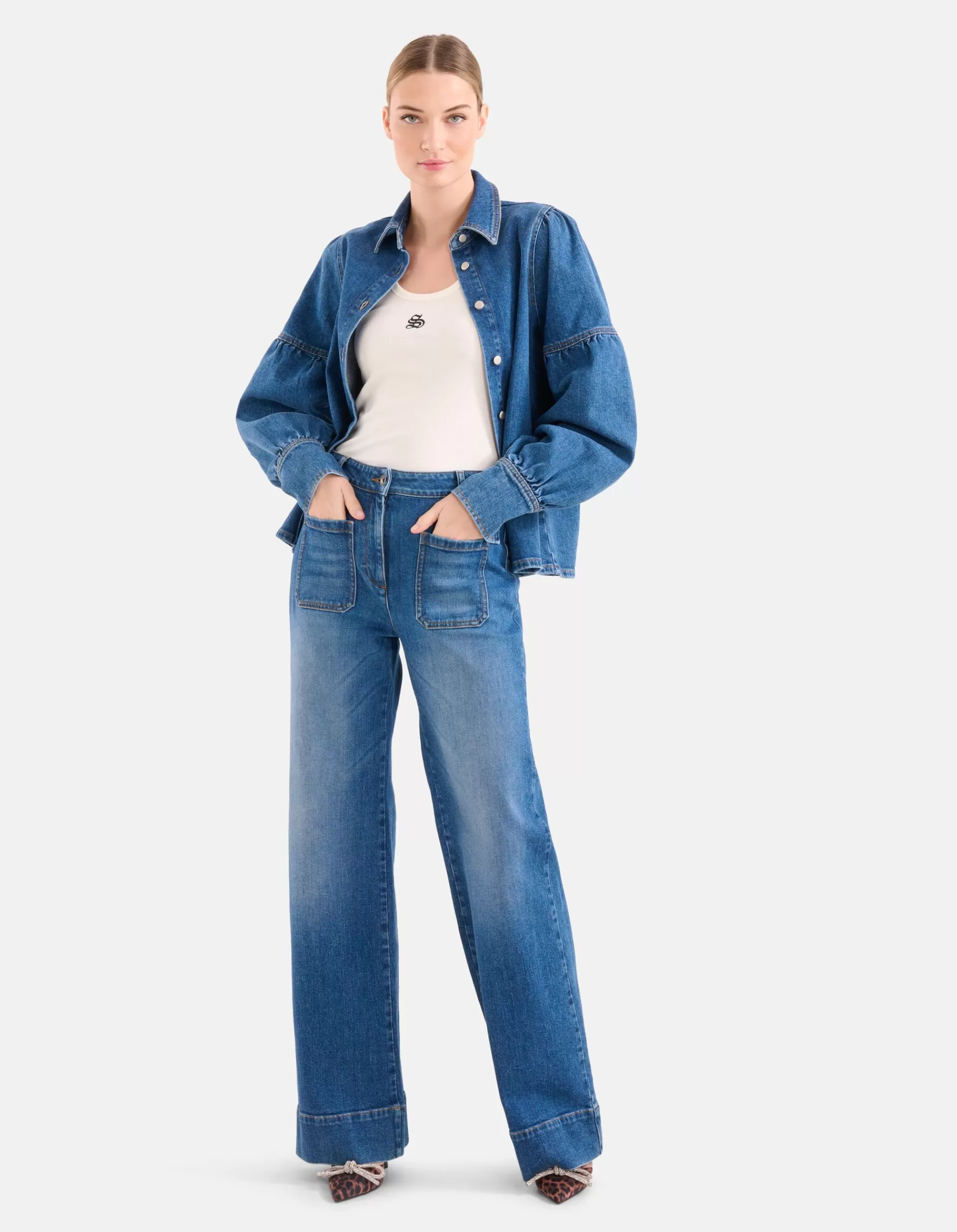 Wide Leg Jeans Mediumstone By Mieke>Shoeby Online